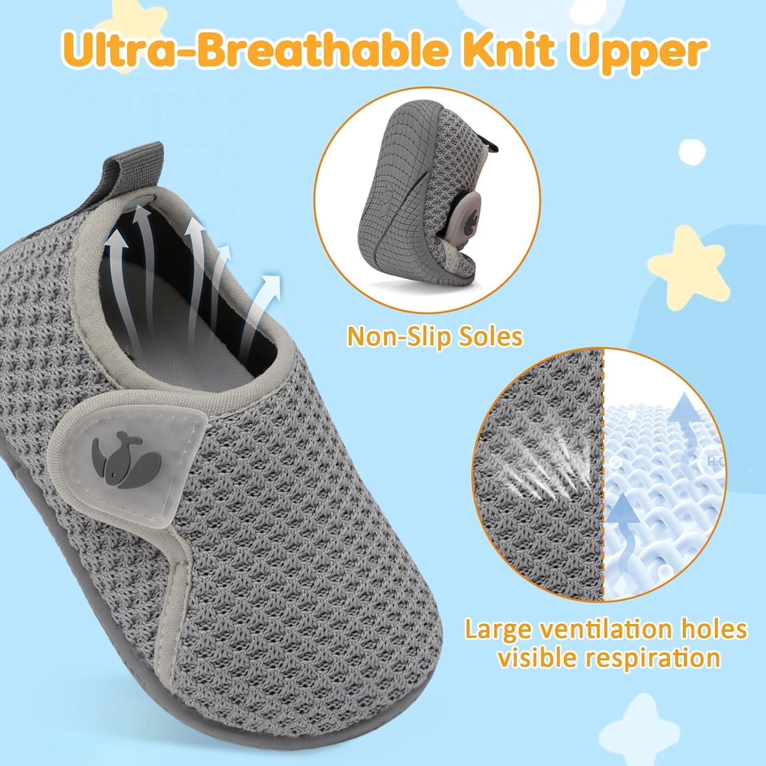 FEETCITY Toddler Walking Shoes Slip On Toddler Shoes Boys Girls Kids Sports Sneakers Casual School Shoes Barefoot Shoes