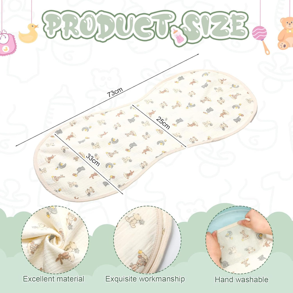 3 Pcs Changing Pad Liners Fits in Peanut Shape Changing Pad Waterproof Diaper Mats Organic Cotton Peanut Mats are Warm on a Baby's Back, Washable Reusable(Bright Style,Green)