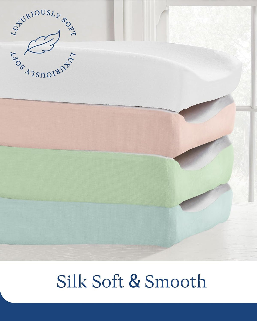 Supersoft Diaper Changing Pad Covers, 2-Pack Premium Bamboo Viscose Change Table Pad Covers for Baby Girls and Boys, Hypoallergenic Stretchy Changing Table Cover Sheets