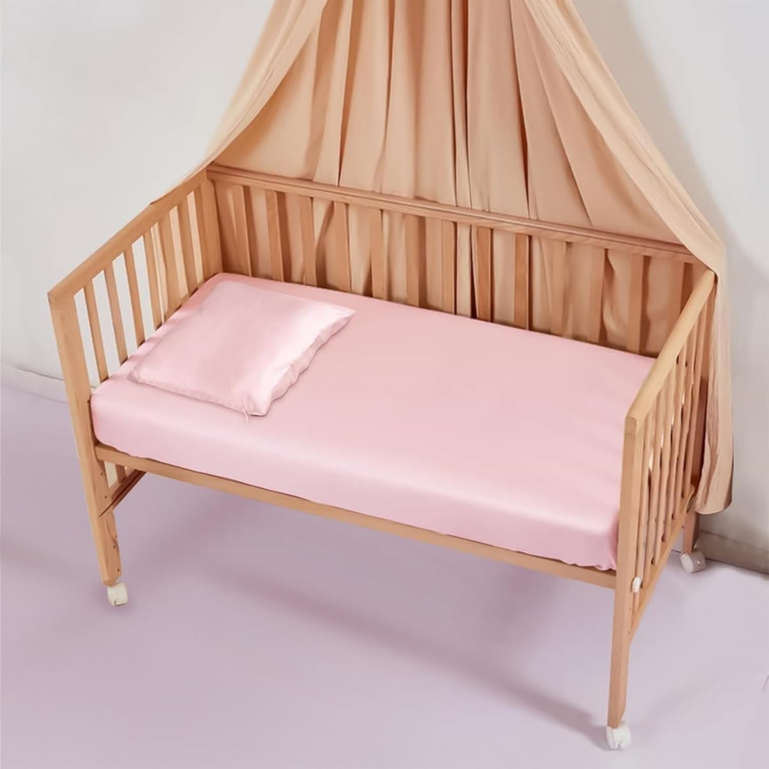 Organic Mulberry Silk Baby Pillowcase with Zipper, Small 10"x13" Pillow Cover for Boys & Girls, Ideal for Bed & Travel, Soft for Kids Hair & Skin, Hypoallergenic Pillowcases for Toddlers (Pink)