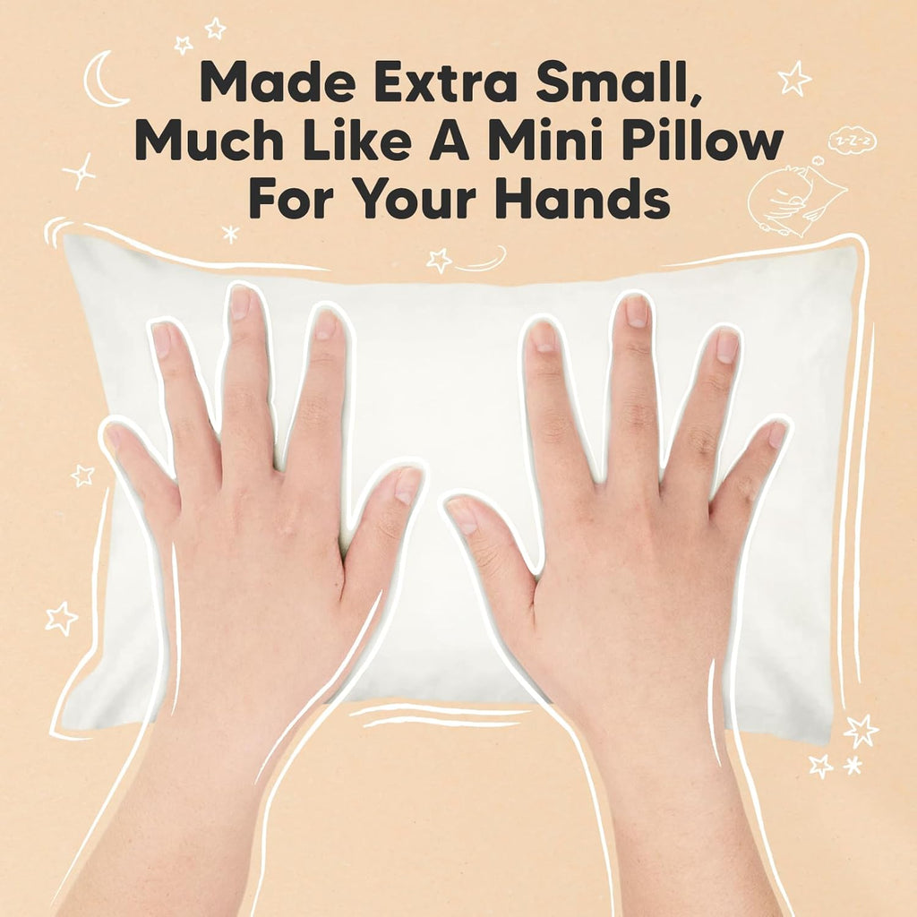 Mini Toddler Pillow with Pillowcase - 9x13 My Little Dreamy Travel Kids Pillow for Sleeping, Toddler Bed, Small, Tiny, Organic Cotton Pillowcase, Soft & Breathable, Kids 2-4 Years Old(Soft White)