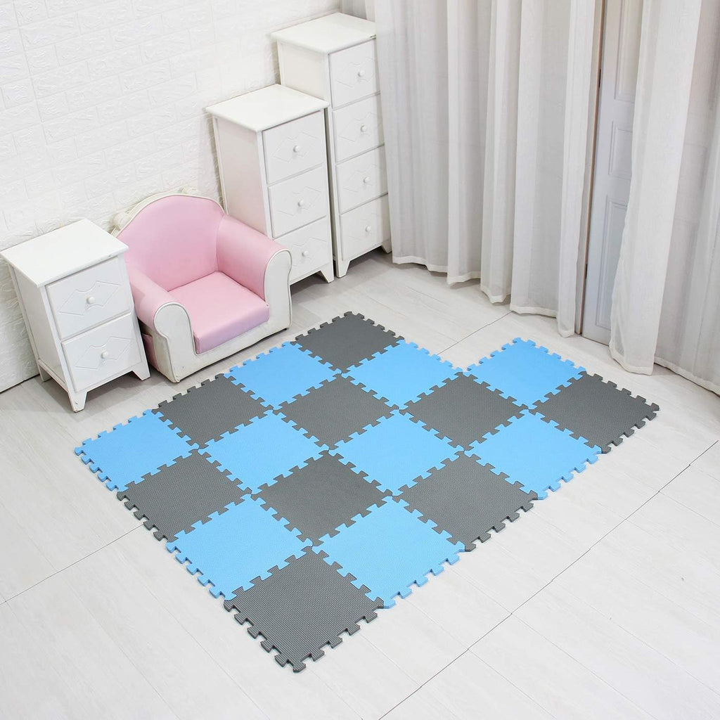 MQIAOHAM® 18 Pieces Puzzle Play Mats, Soft Baby Play Mat, Kids Interlocking Foam Floor Tiles, Toddlers Carpet Playmats G301018-107112