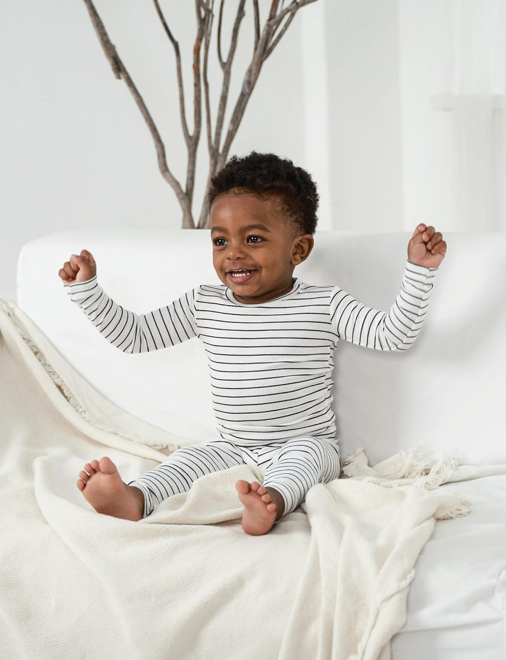 AVAUMA Stripe Pattern Baby Boys Girls Pajama Set Kids Toddler Snug fit Ribbed Sleepwear pjs for Daily Life Style