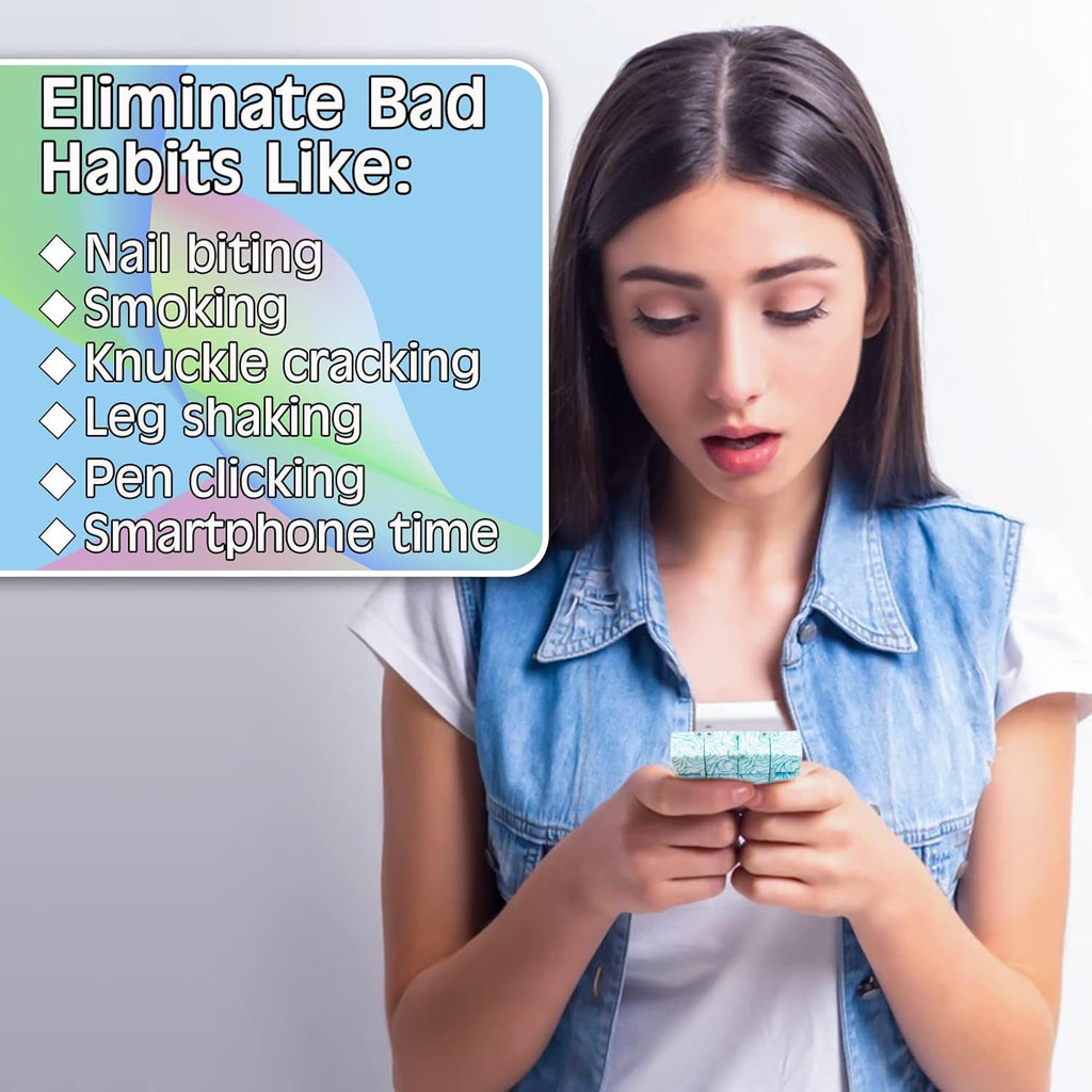 Infinitycube Fidget Toy, Unique Tie-Dye Infinitycube for Kids and Adults, Fidget Toy Relaxing Hand-Held Fidget Toy for Stress Relieve and Anxiety Relief (Light Blue)