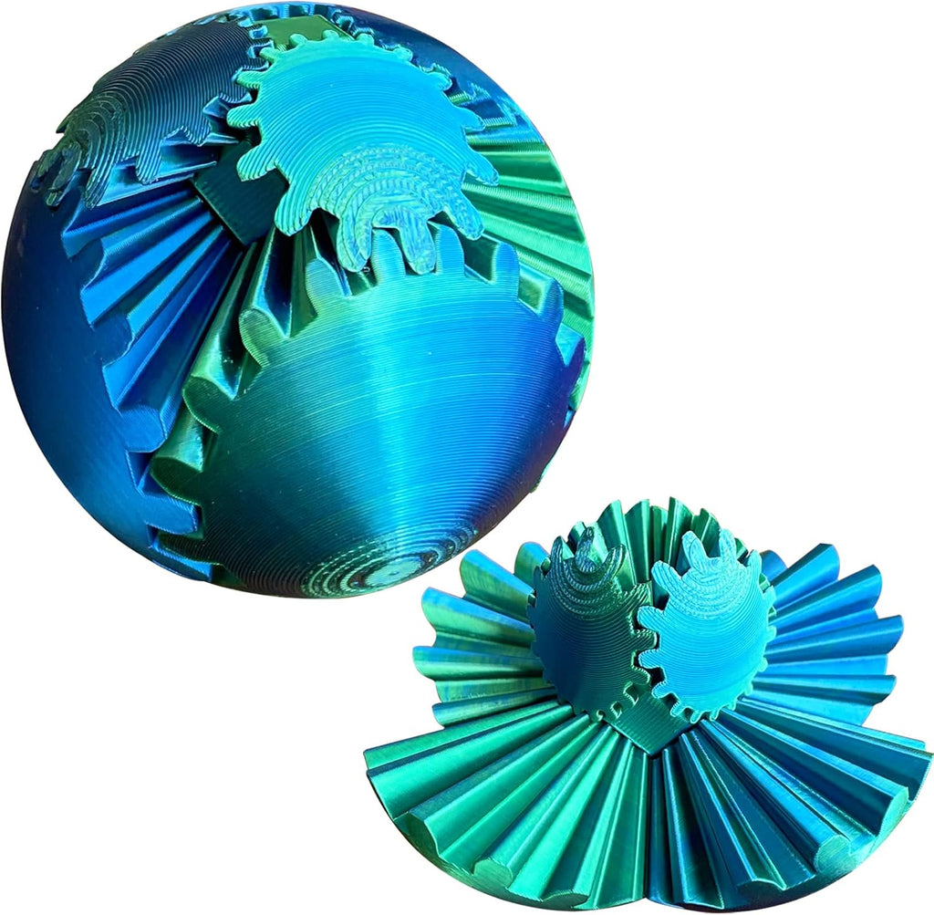Gear Ball, Gear Sphere, 3D Printed Gear Ball Spin Ball or Cube Fidget Toy, Stress Ball, Fidget Ball, Gear Toy for Stress and Anxiety Relaxing (Color A)