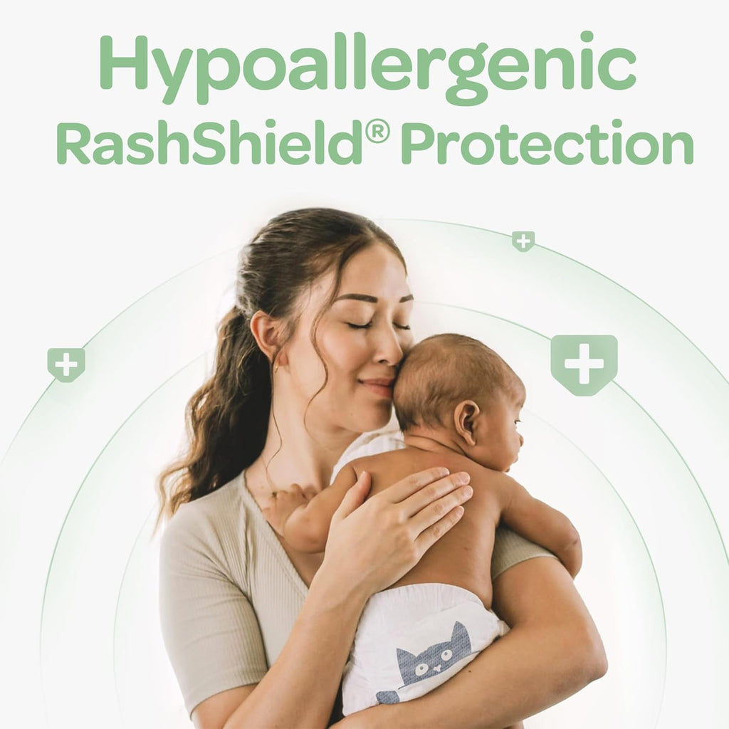 PARASOL Clear+Dry Disposable Diapers | RashShield Protection, Leakproof Design, Hypoallergenic | Size 1, (7-14 lbs) 84 Count