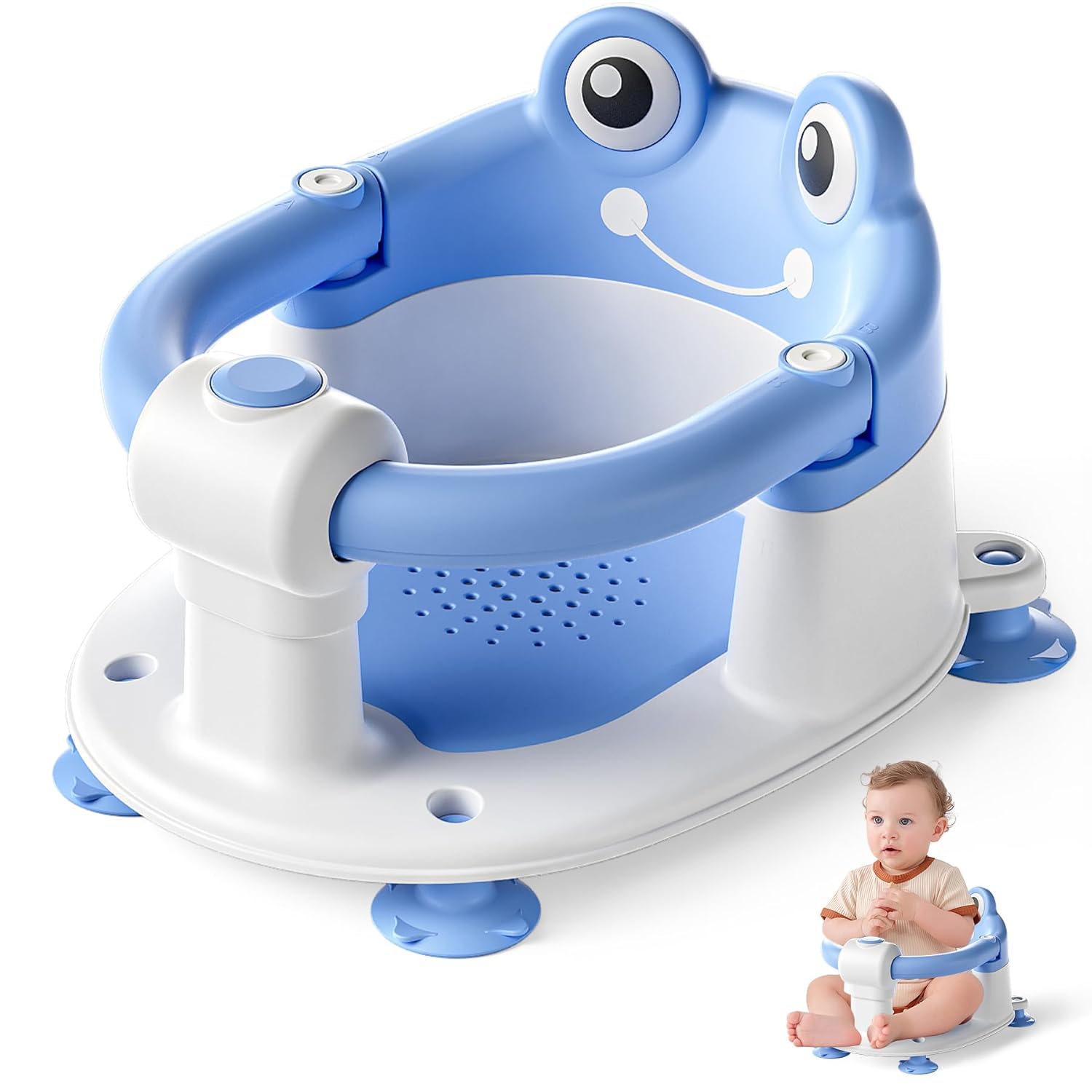 Baby Bath Seat for Babies 6 Months & up Non-Slip Toddler Bath Seats for Sitting Up Infant Bathtub Chair with Suction Cups and Soft Cushion for Baby Shower Tub Seat