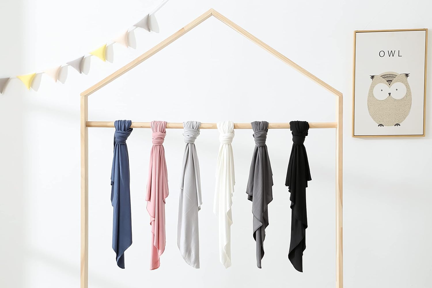 iEvolve Cotton Knitted Baby Swaddle Blanket with Hat Headband Set Newborn Swaddle Wrap Receiving Blankets for Baby Girl Boy 45" x 45"(OliverGreen)