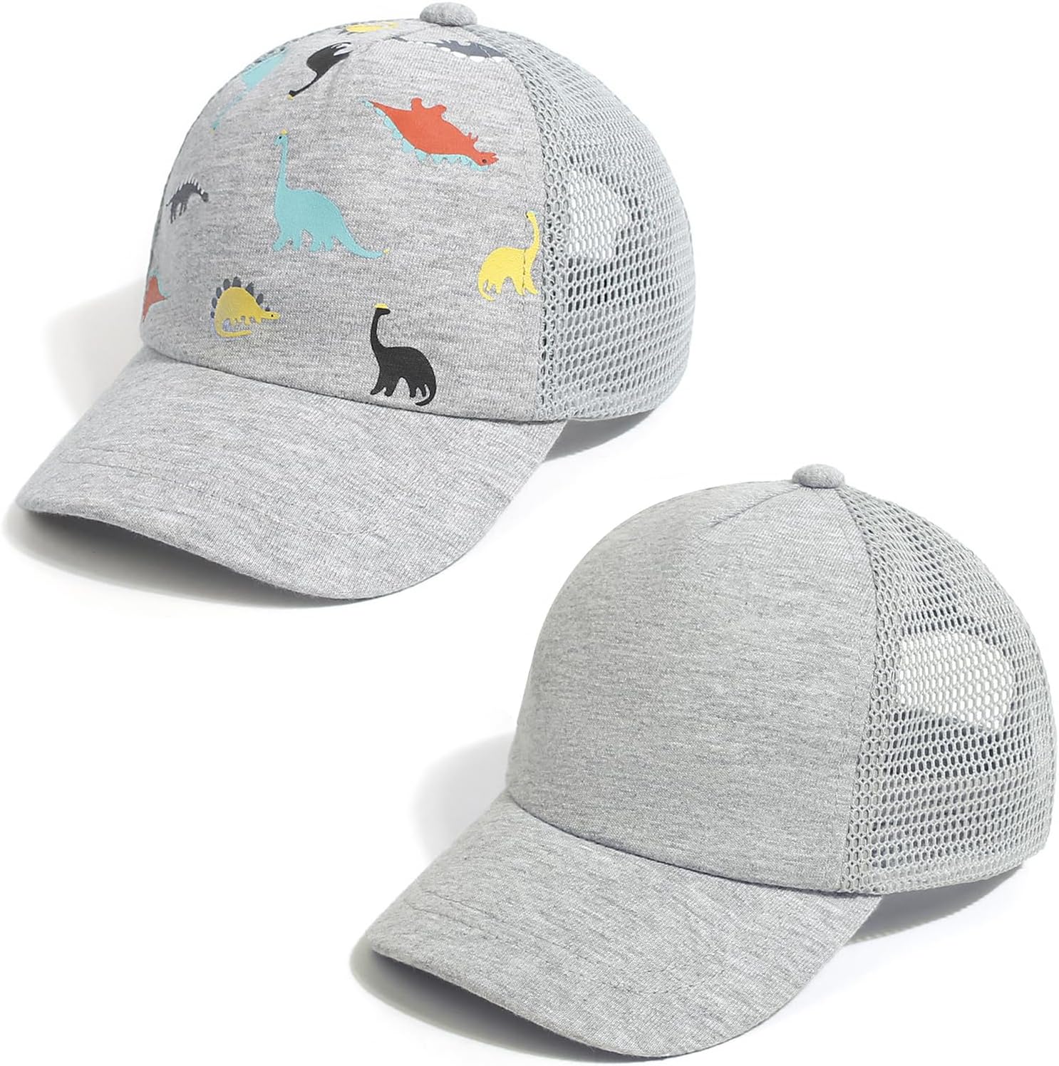Duoyeree Toddler Baseball Cap Baby Cap Sun hat Print Dinosaur Pattern and Solid Color hat Kids boy Girl Age 0-8t