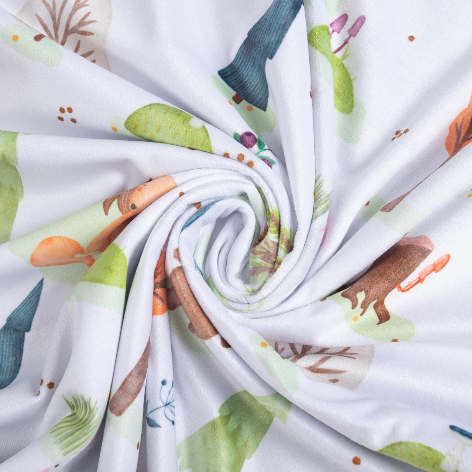 Baby Blanket for Boys Girls Soft Minky with Double Layer Dotted Backing, Primary Forest Printed 30 x 40 Inch Receiving Blanket (Forest Bear)