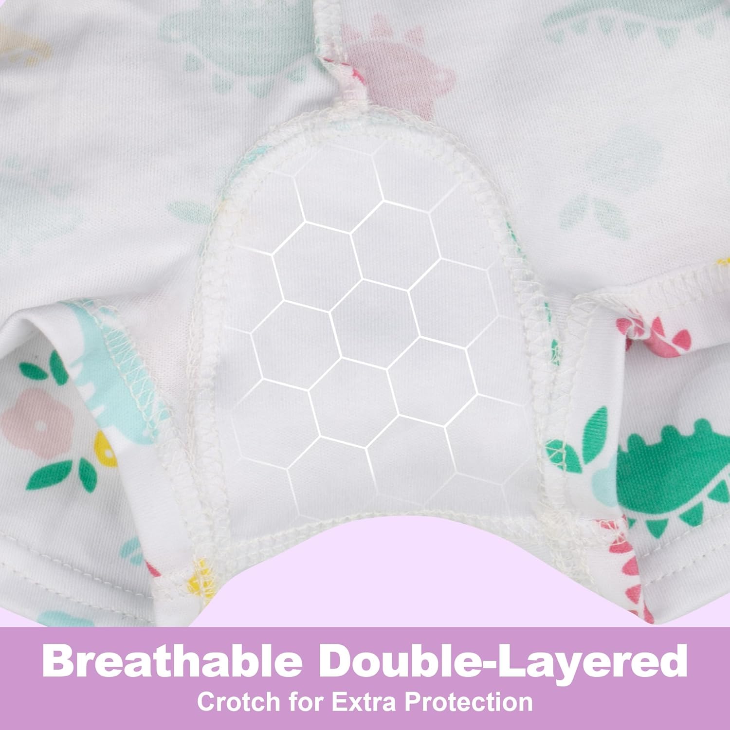 BIG ELEPHANT 10 Pack Toddler Girls' Underwear Boxer Briefs，100% Cotton Super Soft Breathable Panties (3T-10Y)