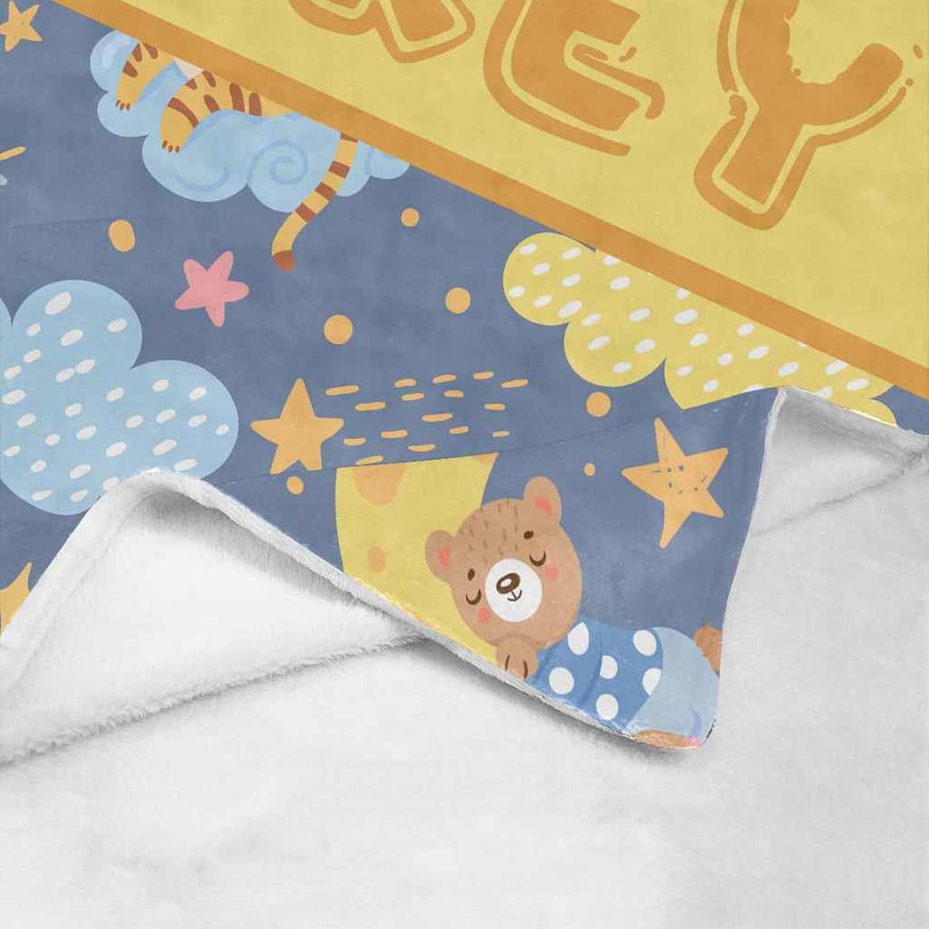 Magimagine Personalized Baby Blanket with Name for Kids Custom Name Blankets Customized Baby Receiving Blankets for Toddlers Infants Kids Baby Shower Newborns Nursery Stroller Crib Decor Throw