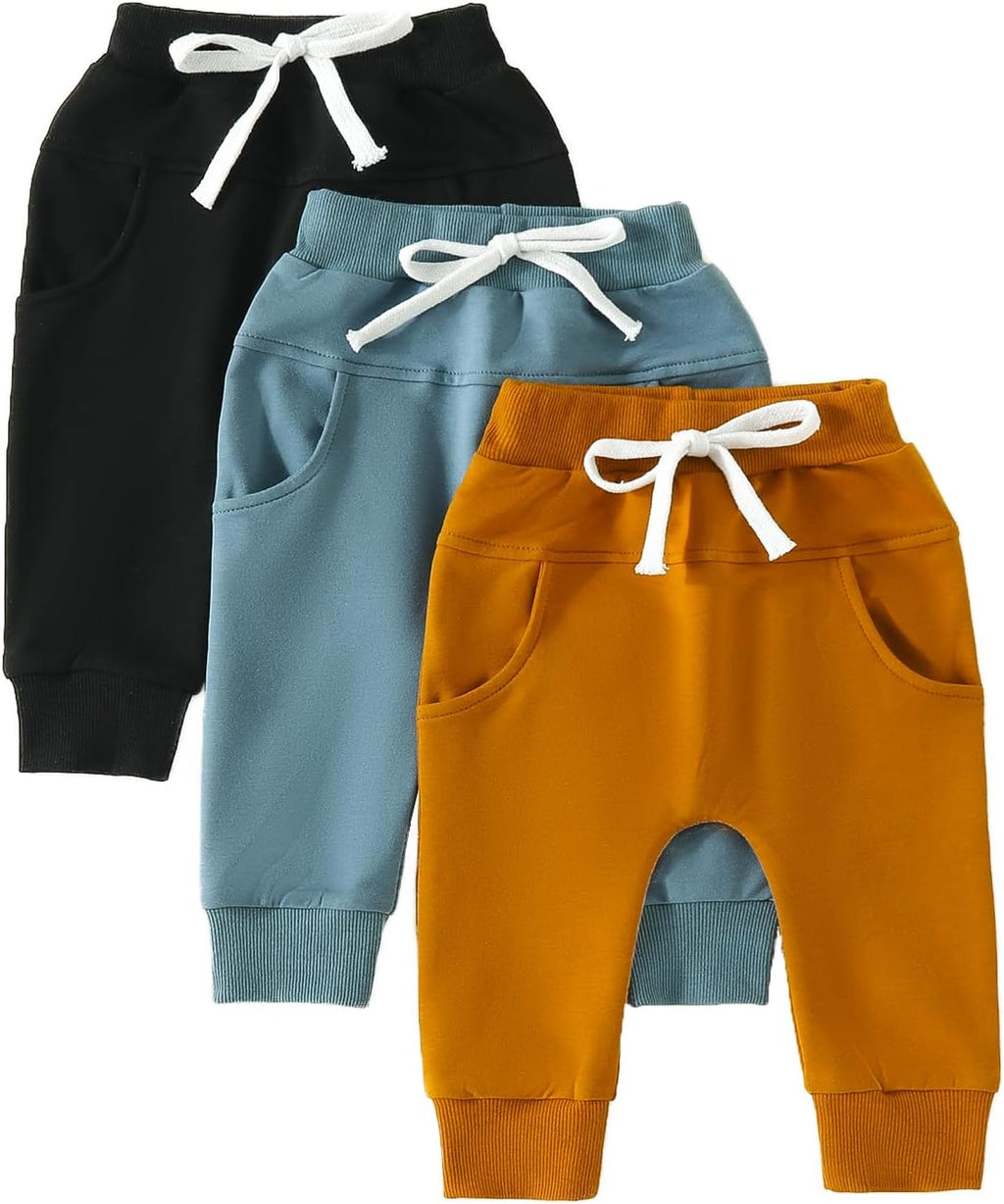 Baby Pants Toddler Infant Newborn Baby Boy Girl Sweatpants Long Joggers Pants Unisex Boy 's Clothing 3 Pack