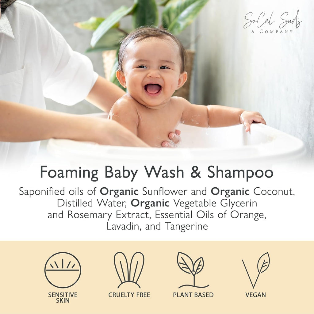 SoCal Suds & Company 2oz Organic Foaming Baby Wash & Shampoo - Soft Citrus