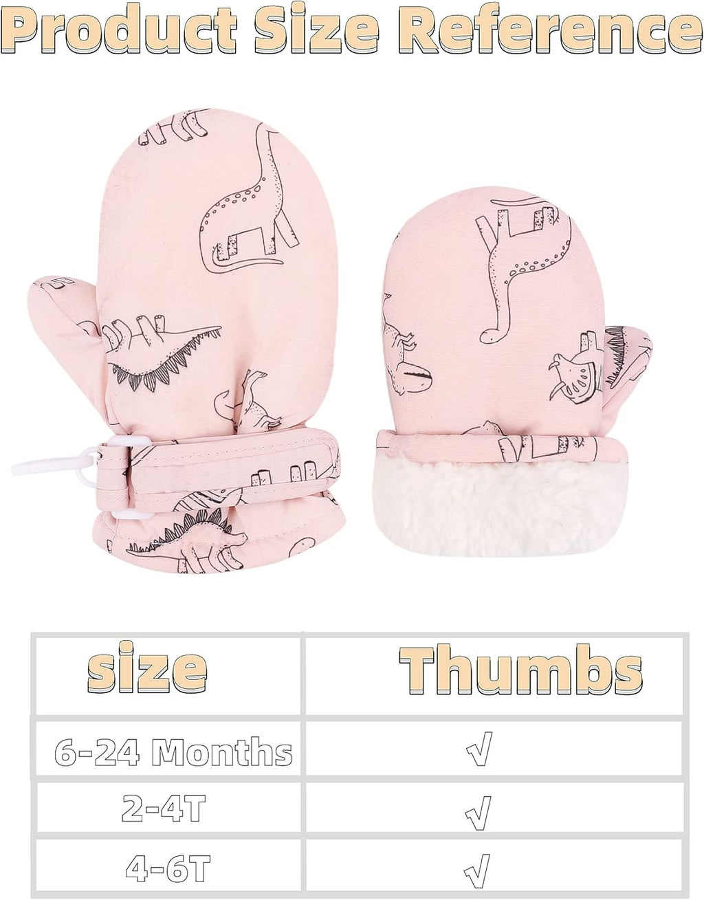 Toddler Gloves Kids Mittens Winter Warm Lined Fleece Gloves Waterproof Snow Baby Mitten for Boys Girls