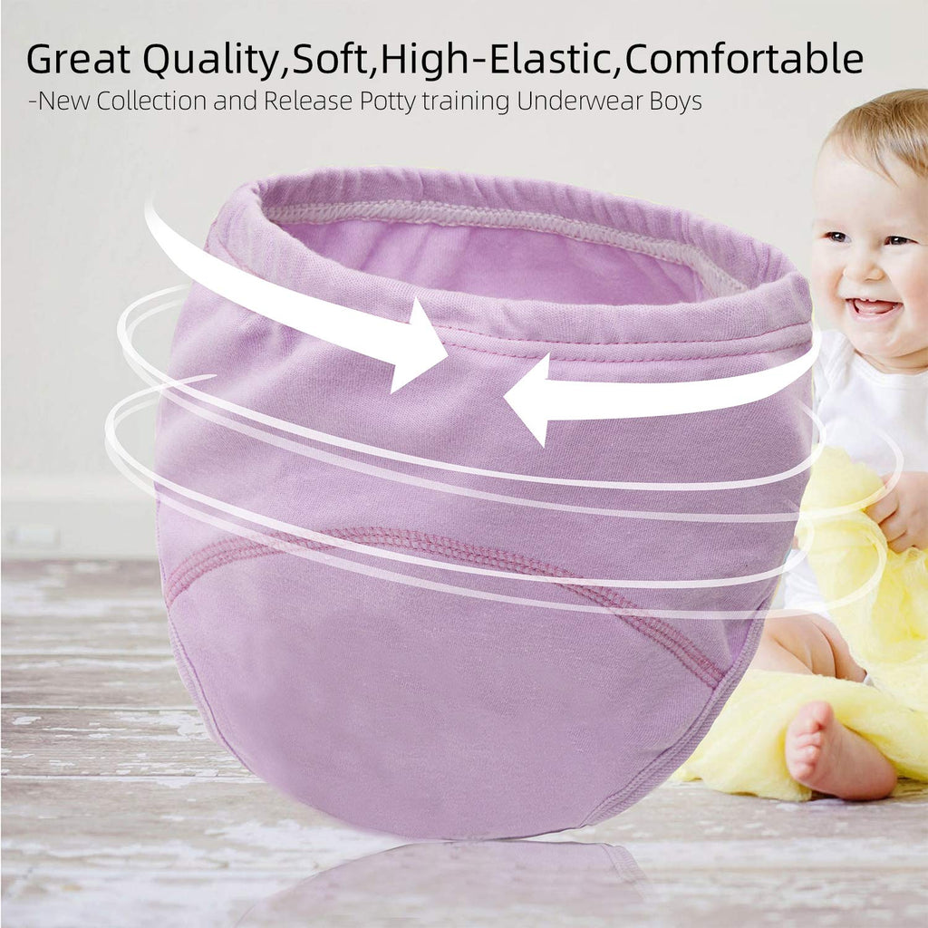 Joyo roy 6Pcs Potty Training Underwear for Boys and Girls 100% Cotton Soft Absorbent Potty Training Pants Leakproof Unisex Toddler Panties 5T Underwear Baby Pee Pants with Sticker Chart for Kids
