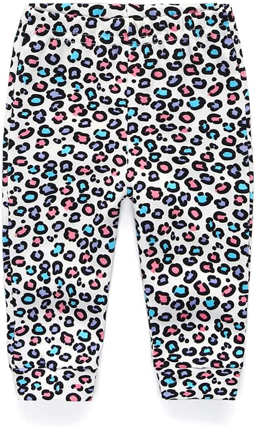 Unisex Newborn Baby Cotton 4-Pack Pants Embroidery Pringting Casual Leggings 0-24 Months for Boys and Girls