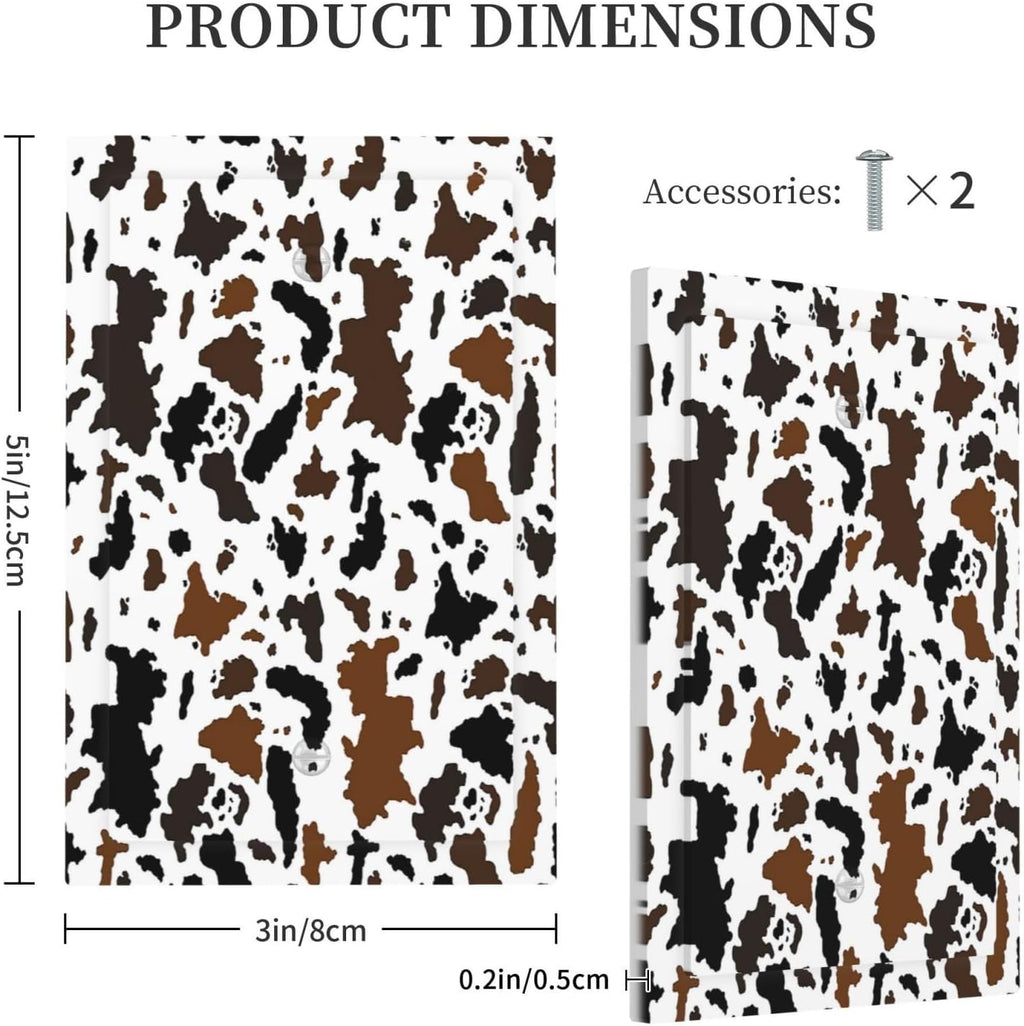 Light Switch Cover Plate Rustic Cowhide Highland Cow Milk Cow 1 Gang No Device Blank Electrical Wall Plates Faceplate Decorative Switch Plate For Farmhouse Home Decor