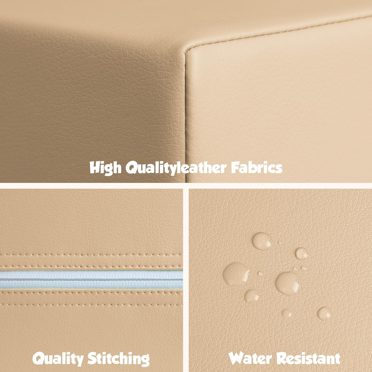 4-Piece Soft PU Leather Toddlers Climbing Toys, Baby Foam Climbing Blocks for Toddlers 3, Foam Play Gym Climbing Structures, Indoor Climb and Crawl Activity Play Set (White and Coffee)