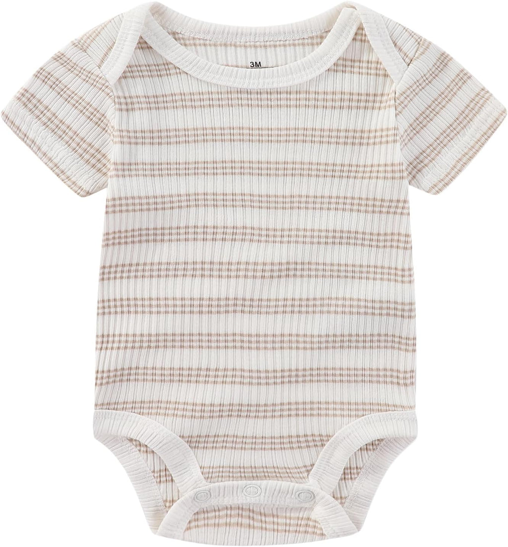Baby Bodysuit and Pant Set Summer Ribbed Mix Match Infant Boy Girl Clothes Outfits