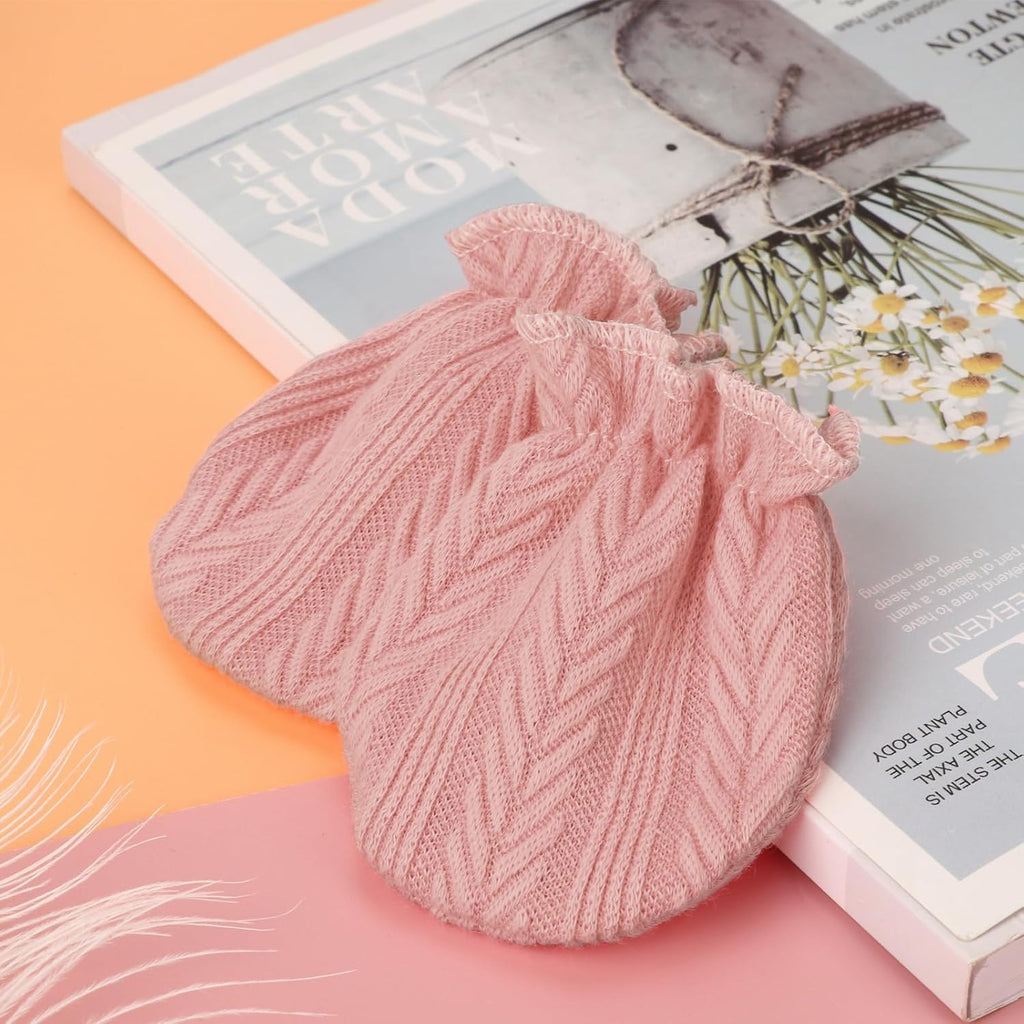 BQUBO Newborn Infant Toddler Mittens No Scratch Cotton Elastic Wrist Gloves Hypoallergenic for 0-6 Months Baby Boys Girls