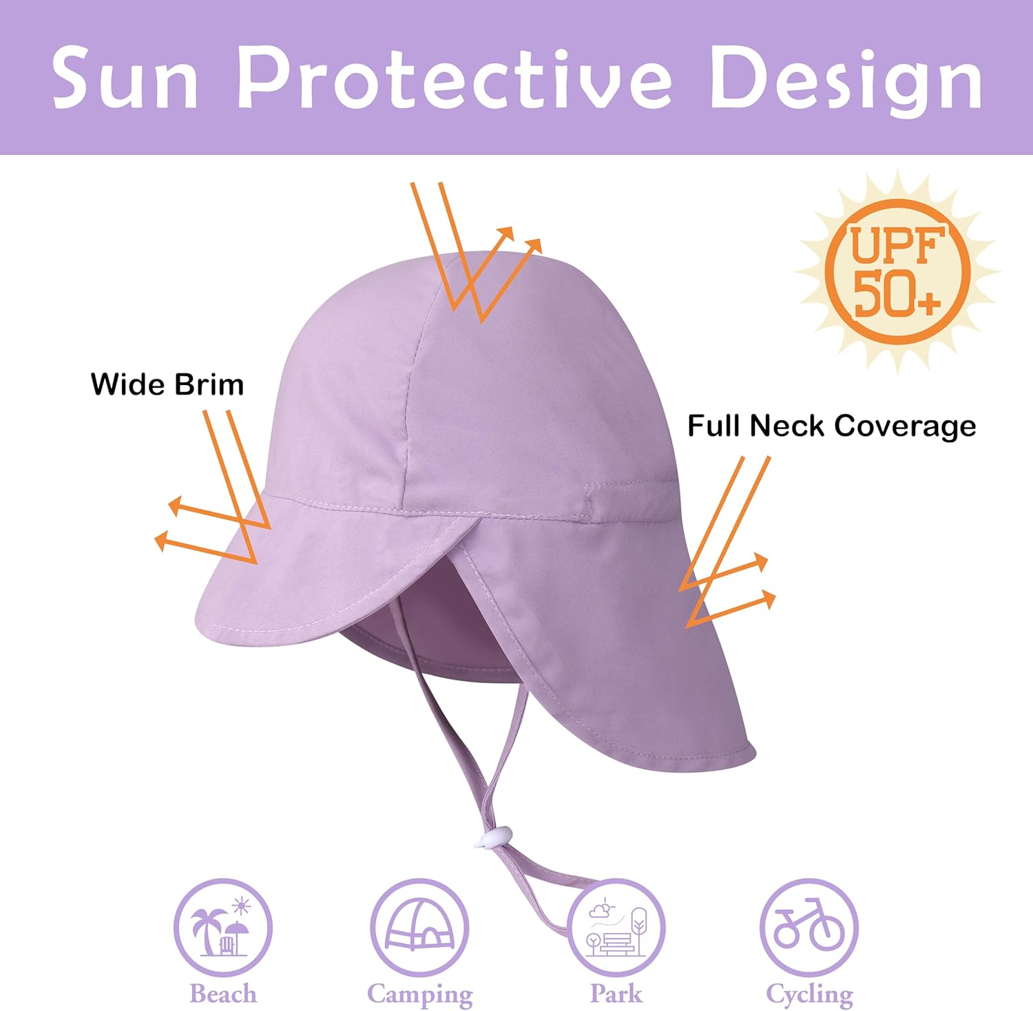 2 Pack Baby Sun Hats UPF 50+ Toddler Beach Hat for Girls Boys 0-4 Years