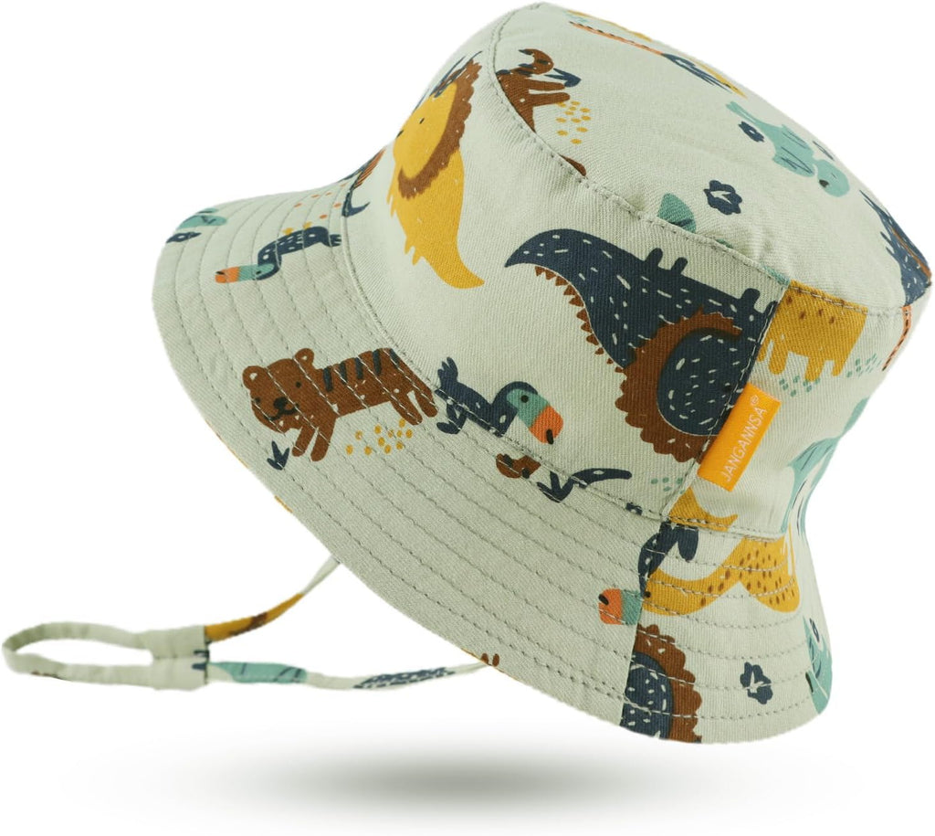 JANGANNSA Cotton Baby Sun Hat Infant Toddler Boys Girls Bucket Hats Summer Sun Protection Kids Beach Caps