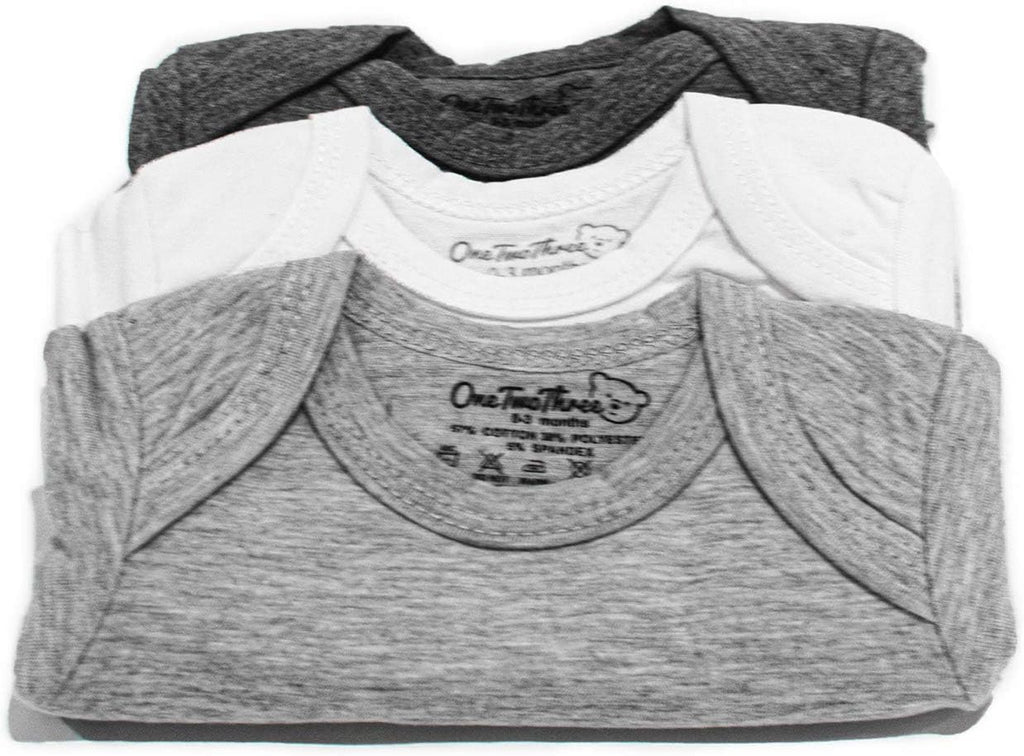 123 Bear Baby Cotton Spandex short-sleeve bodysuits unisex boy girl