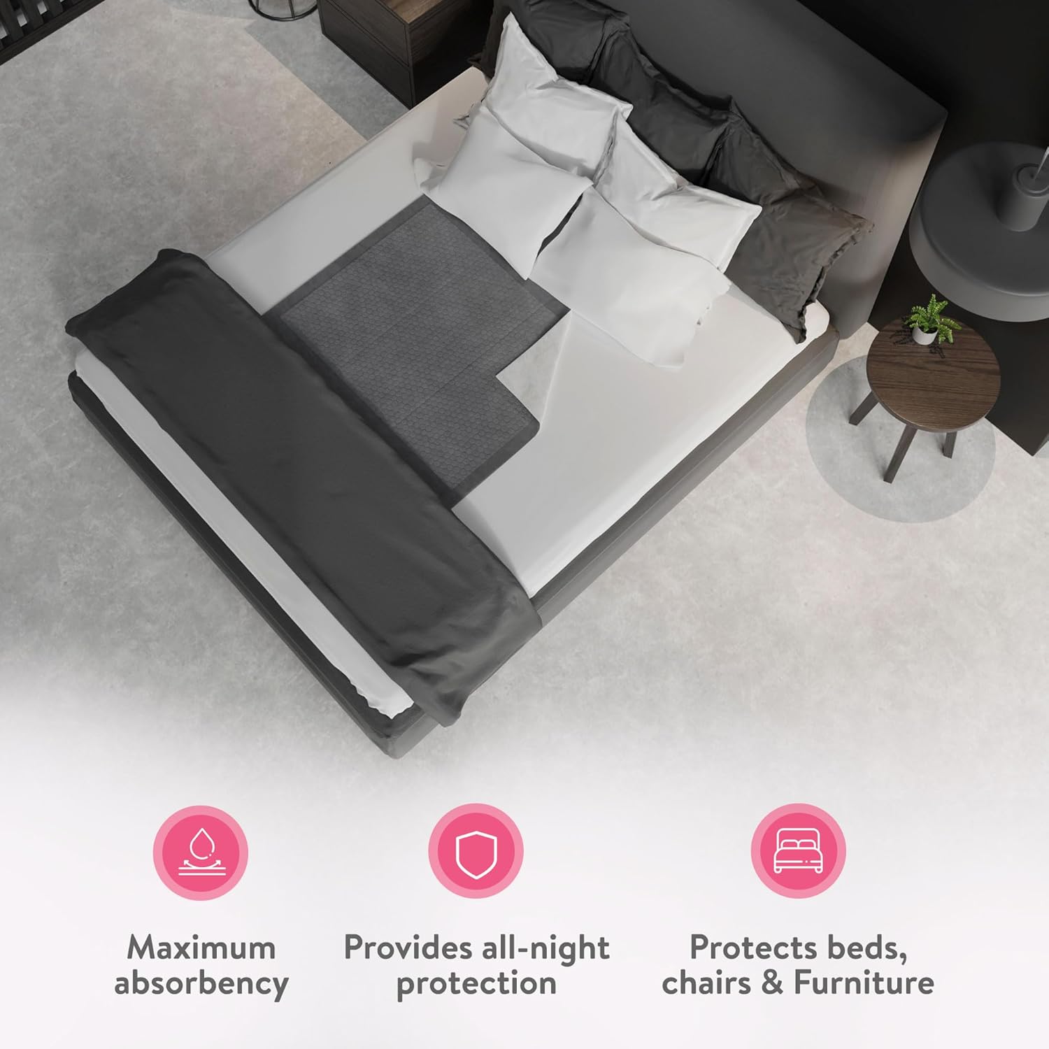 Inspire XL 36 x 36 Ultra Underpads Incontinence Bed Pads | Contemporary Modern Design | Hospital Bed Pads Disposable Adult Extra Large Chux Pads | Chucks Pads Disposable Adult | Medical Bed Linens.