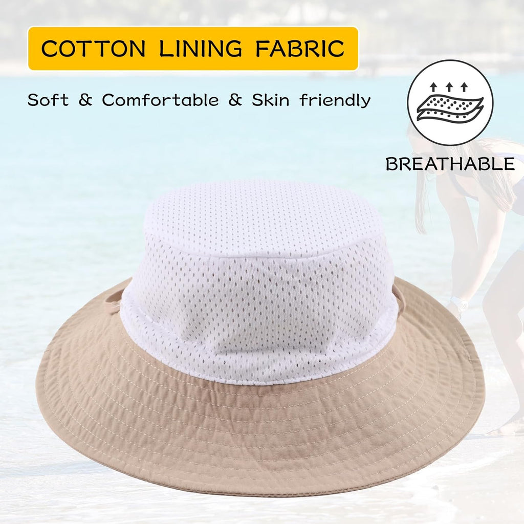 Peecabe Summer Baby Sun Hat for Boys Girls UPF 50+ Wide Brim Toddle Bucket Hat Adjustable Baby Beach Cap 0-8 Years