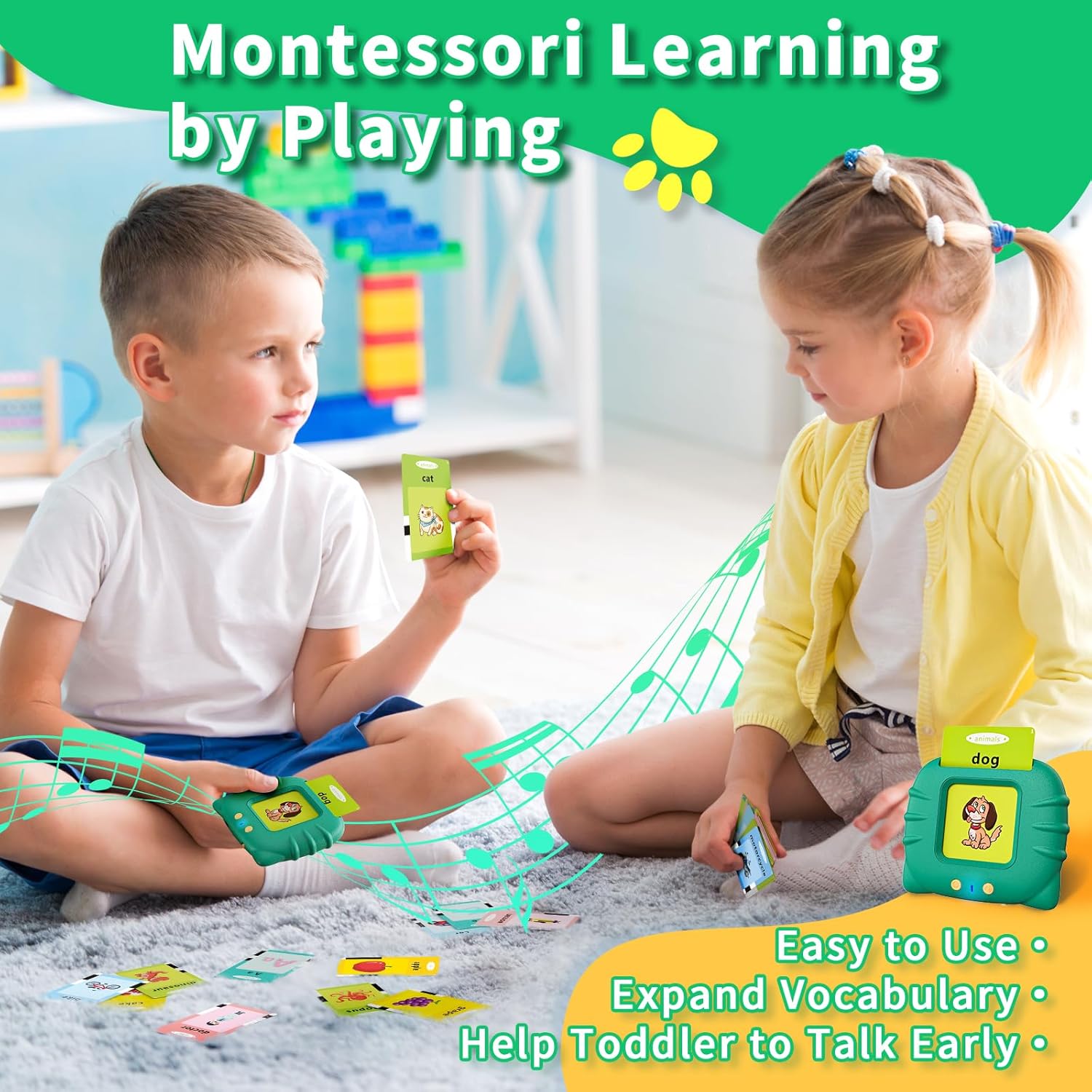 Toddler Toys Talking Flash Cards for 1 2 3 4 5 6 Year Old Boys and Girls, Autism Sensory Toys for Autistic Children, Learning Educational Montessori Speech Therapy 248 Sight Words Kids Gifts