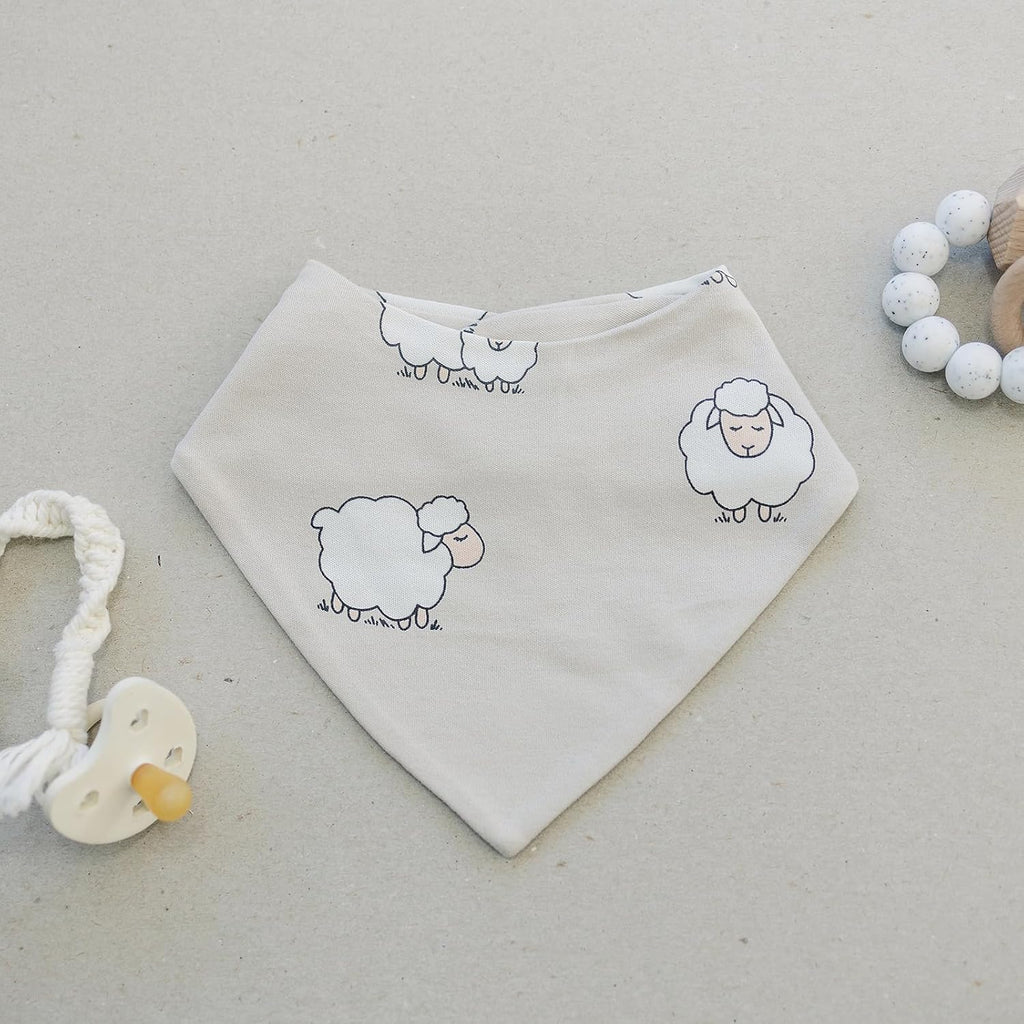 Woolino Merino Wool Baby Bibs - Highly Absorbent Bandana Bib with Cotton Outer Layer and Merino Wool Inner Layer - Pack of 2