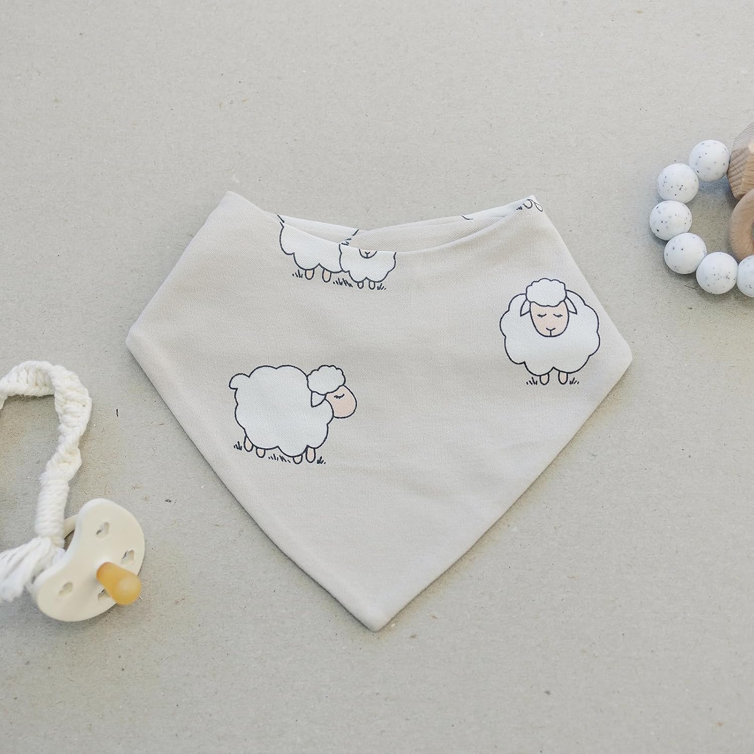 Woolino Merino Wool Baby Bibs - Highly Absorbent Bandana Bib with Cotton Outer Layer and Merino Wool Inner Layer - Pack of 2