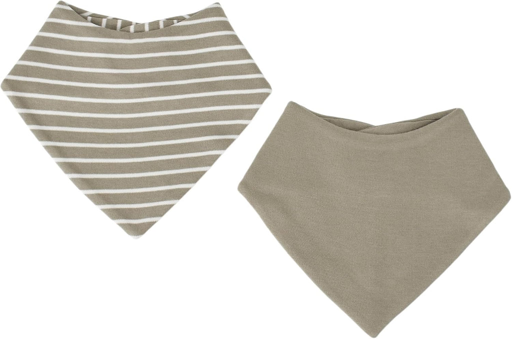 Woolino Merino Wool Baby Bibs - Highly Absorbent Bandana Bib with Cotton Outer Layer and Merino Wool Inner Layer - Pack of 2