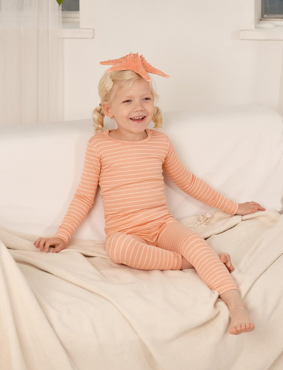 AVAUMA Stripe Pattern Baby Boys Girls Pajama Set Kids Toddler Snug fit Ribbed Sleepwear pjs for Daily Life Style