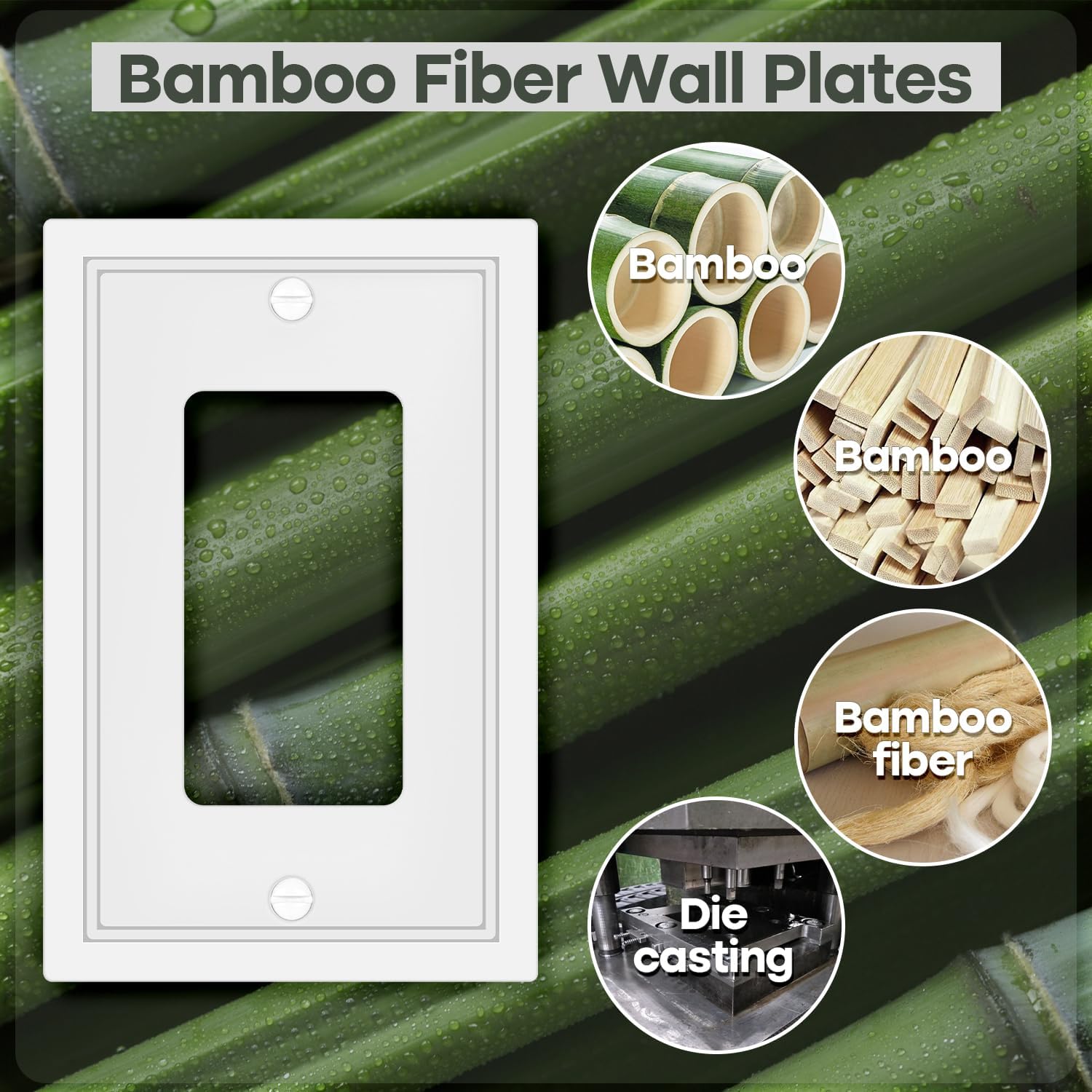 4 Pack Single Decorator Switch Cover Plate White Classic Decorative Decorator Switch Plates Cover 1 Gang Rocker Wall Plate Cover for Duplex Toggle