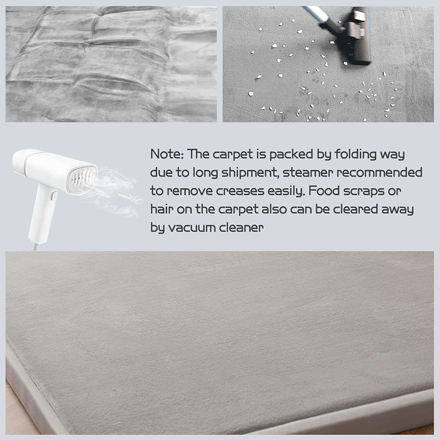 MAXYOYO Baby Play Mat, 1.2" Thick Memory Foam Soft Padded Carpet with Non-Slip Backing, 3x5 ft Japanese Tatami Rug Living Room for Kids, Toddler, Children, Nusery(Grey)