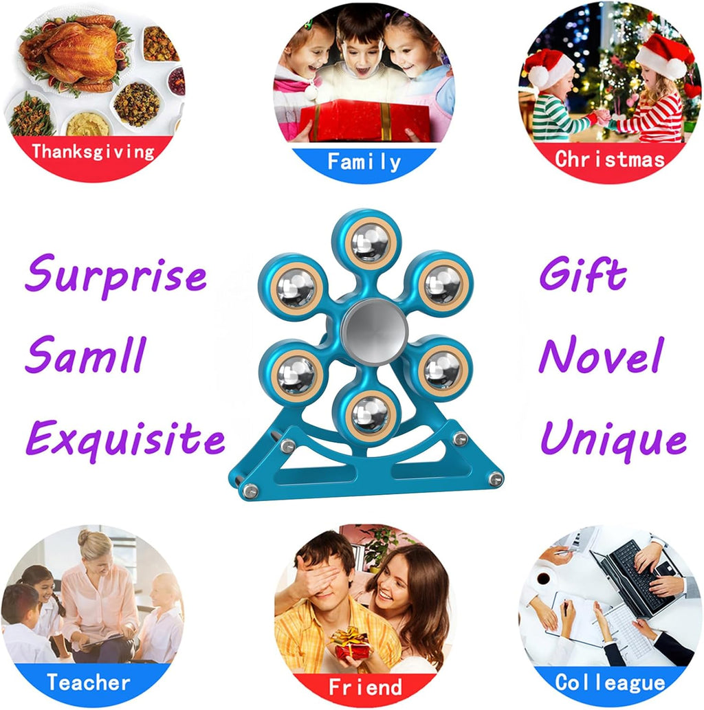 Desk Toys for Fidget Ferris-Wheel Spinner: 4mins Metal Cool-Gadgets Kinetic-EDC-Toy, Cool-Stuff for Kid Children Teen Adult, ADHD Tools Stress Relief Gift for Office Home School Men Woman Christmas