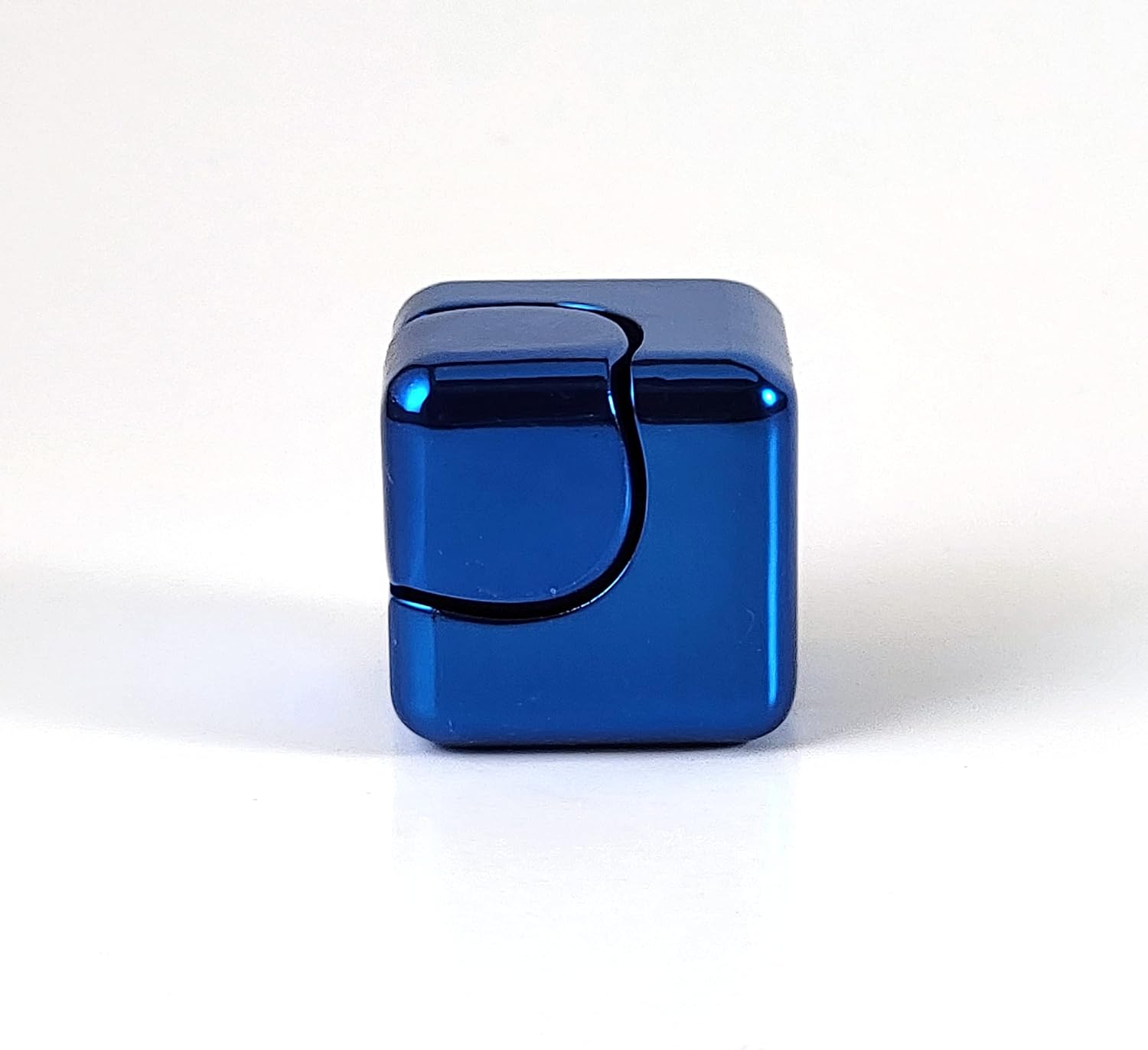 QUBI Cube Spinner 4-in-1 Spinning Toy– Helps with Anxiety, ADHD, Autism, Stress & Focus– Desktop EDC Fidgets Spinner Aluminum Alloy Build for Kids & Adults. Blue.