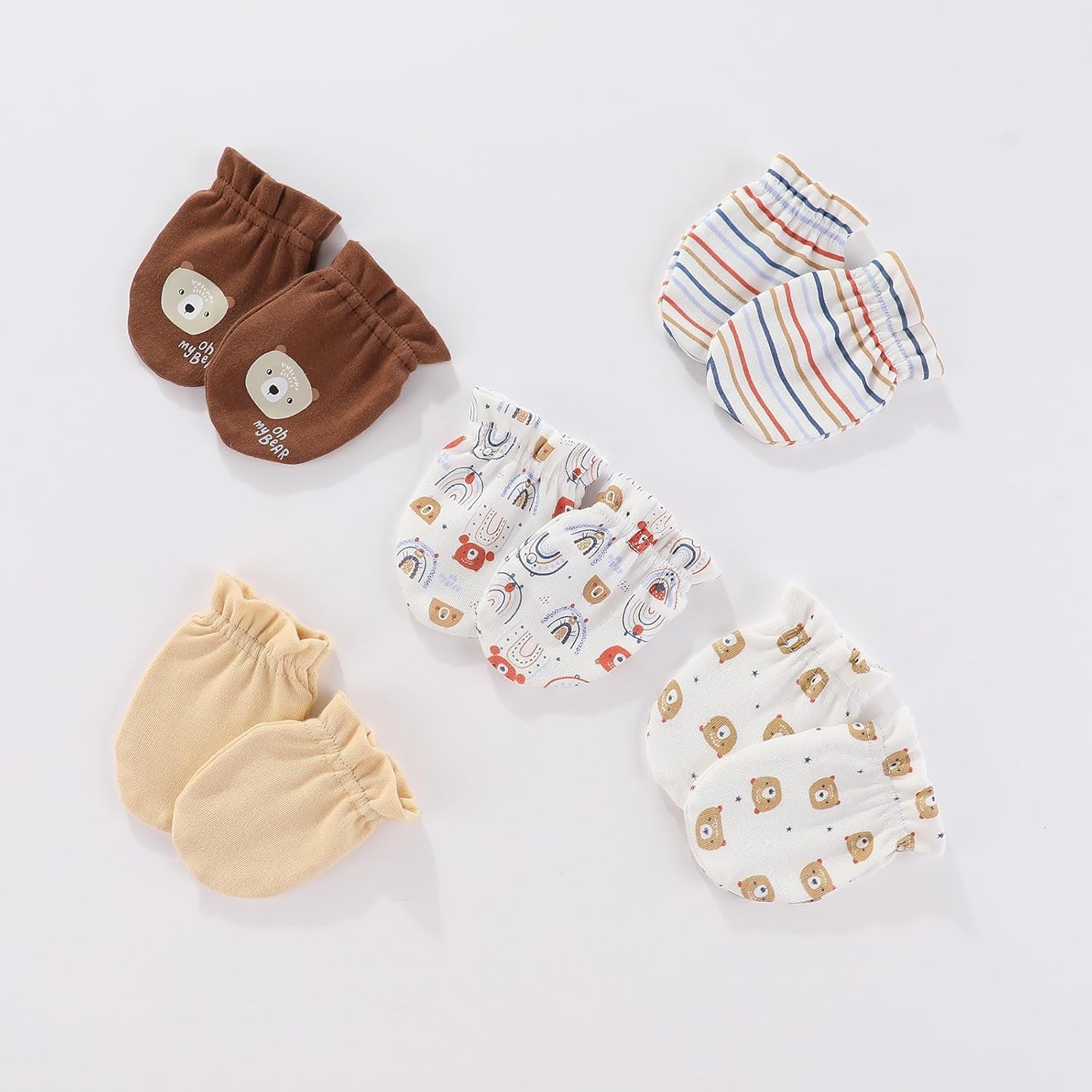 Unisex Baby Cotton Scratch Mittens For Newborn Baby Boys Girls Mittens Accessory 0-6 Months