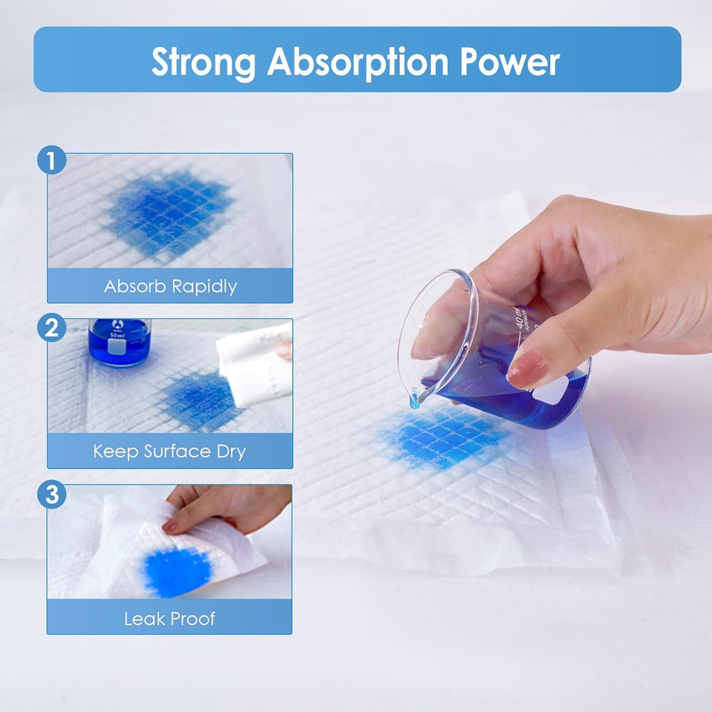 Disposable Changing Pads for Baby, 150 Pack Disposable Changing Pad Liners, Waterproof Disposable Underpads, Ultra Absorbent Super Soft Breathable Diaper Changing Mat 13 x 18 in