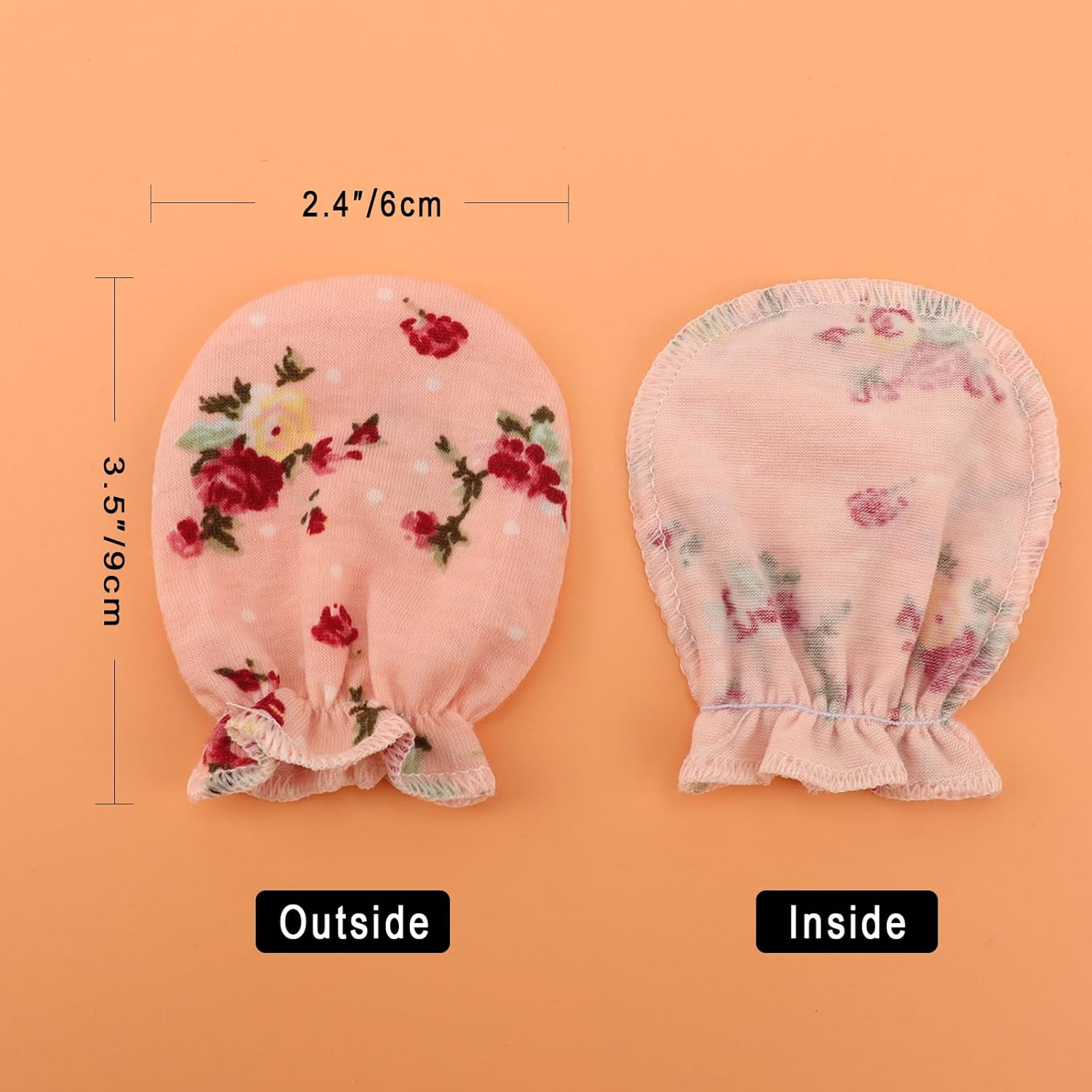 BQUBO Newborn Infant Toddler Mittens No Scratch Cotton Elastic Wrist Gloves Hypoallergenic for 0-6 Months Baby Boys Girls