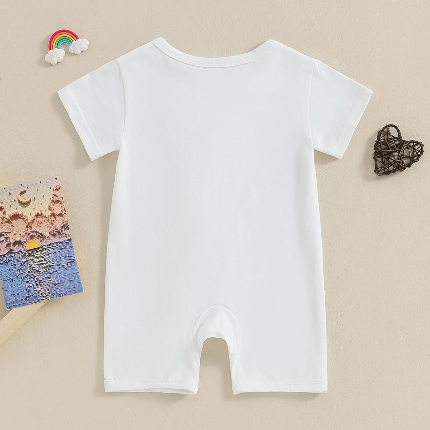 Merqwadd Baby Boy Girl 2 Pack Romper Short Sleeve Zipper Jumpsuit Plain Summer Clothes