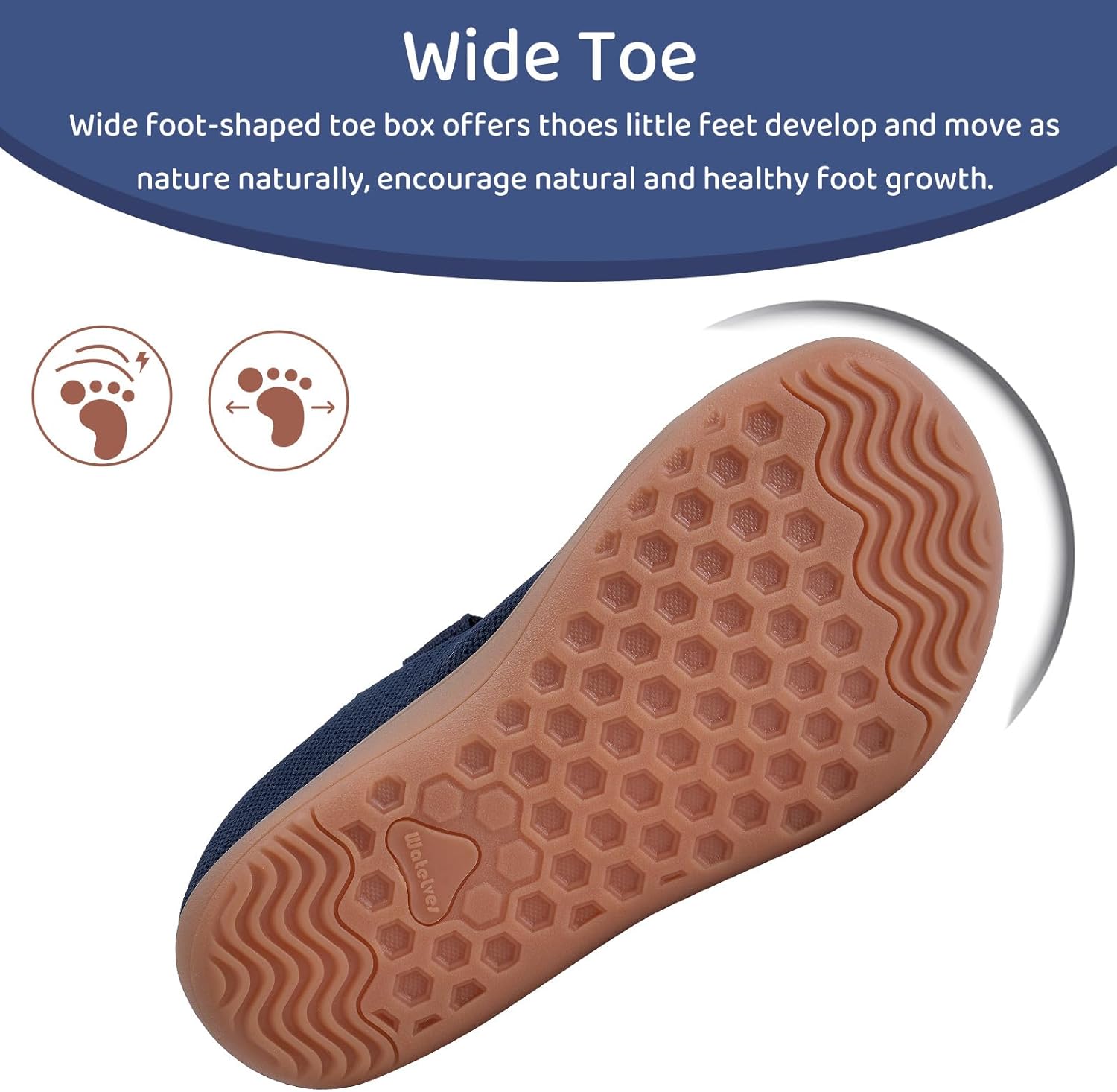 WateLves Toddler Little Kids Wide Barefoot Shoes The First Walking Shoes Girls Boys Breathable Zero Drop Minimalist Sneakers with Wide Toe Box Natural to Grow
