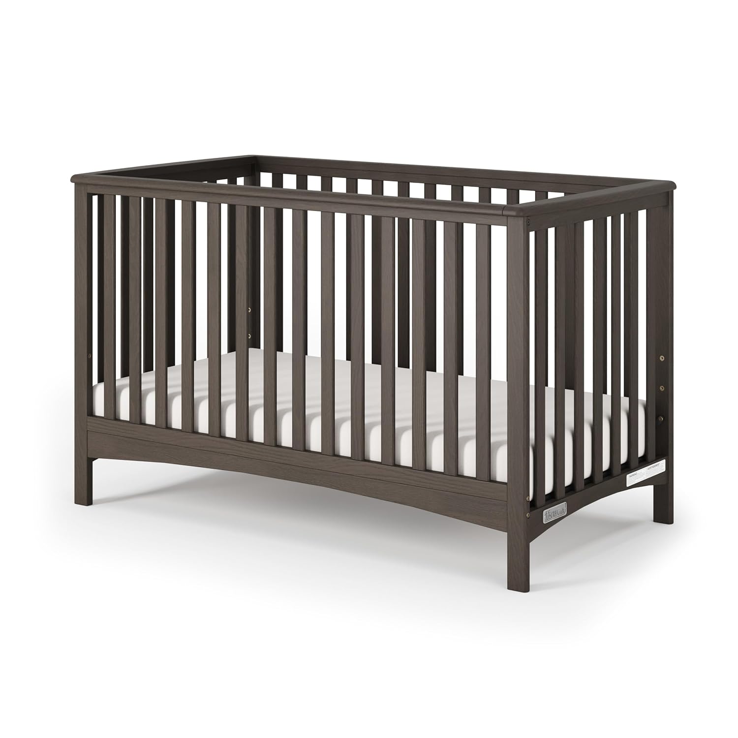 Child Craft London 4-in-1 Convertible Crib, Baby Crib Converts to Day Bed, Toddler Bed and Full-Size Bed, 3 Adjustable Mattress Positions, Non-Toxic, Baby Safe Finish (Dapper Gray)
