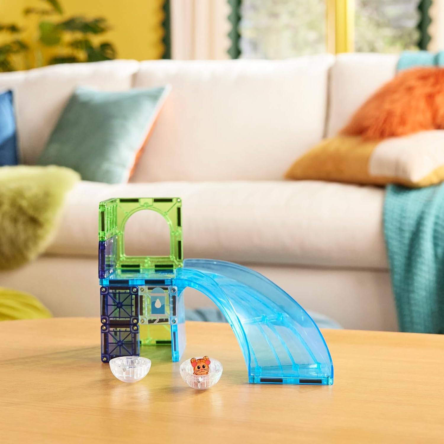 MAGNA-TILES Hamster Ball 13-Piece Magnetic Construction Set, The Original Magnetic Building Brand