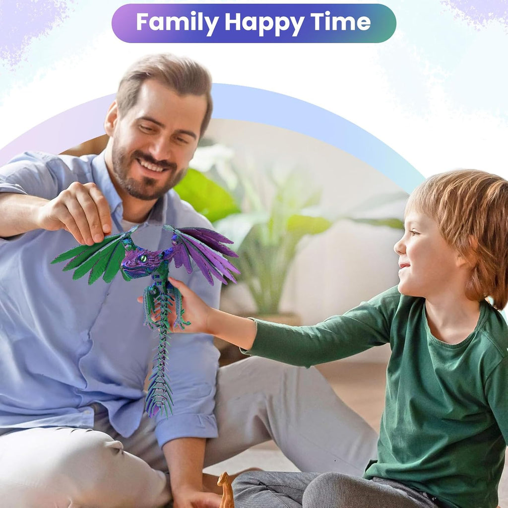 3D Printed Dragon with Egg,3D Printed Animals Toy,3D Printed Flexible Dragons,Crystal Dragon Fidget Toys,Full Articulated Dragon Crystal Dragon ,Adults Fidget Toys for Autism ADHD,Home Office Decor