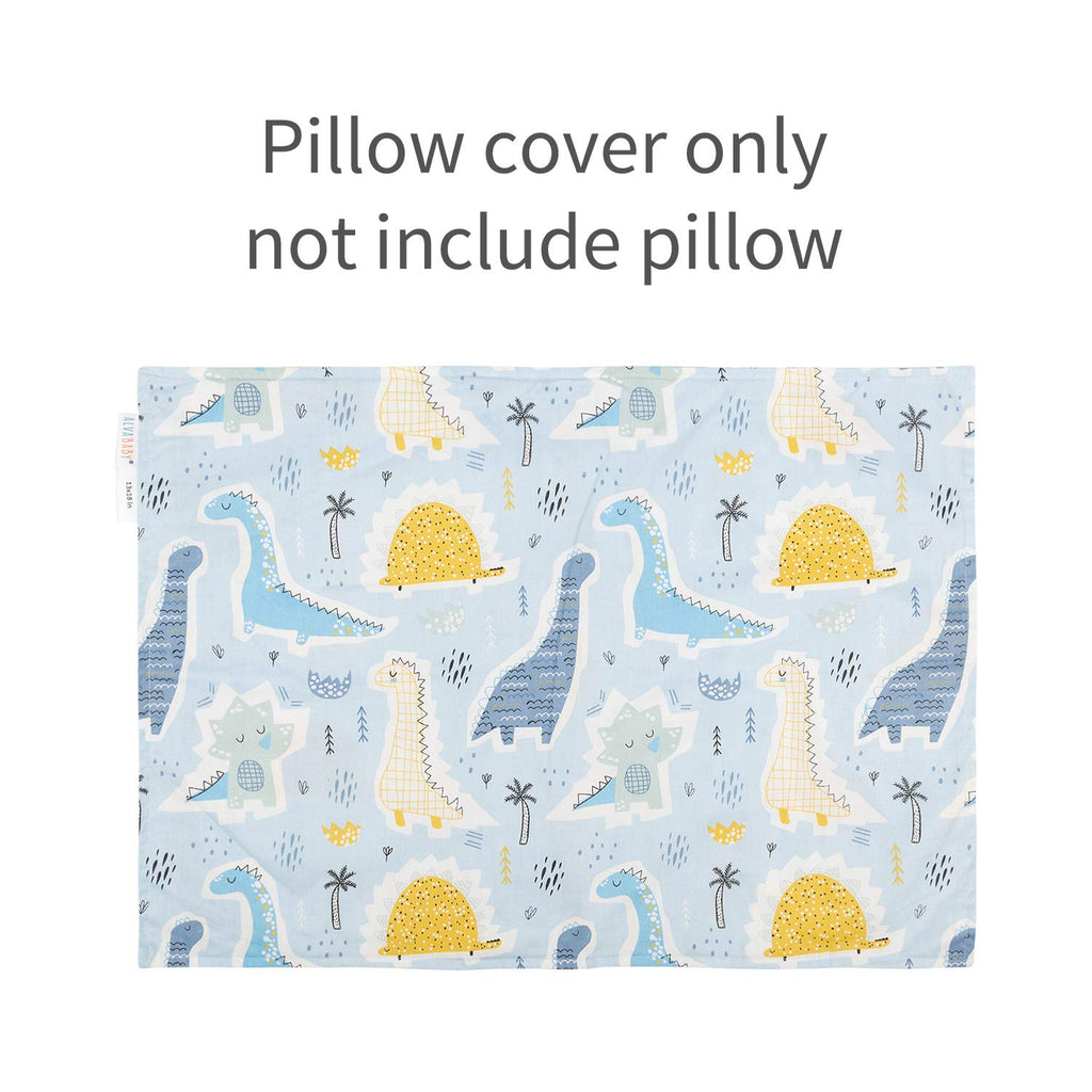 ALVABABY Toddler Pillowcases 2 Pack Organic Cotton Kids Pillow Cover Fit 13"x 18" or 12"x20" Envelope for Girl Boy Sleepy Travel