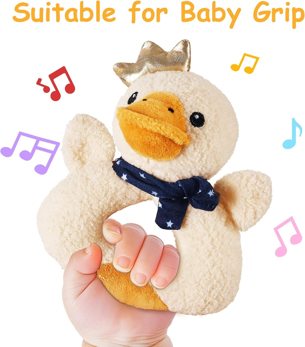 iPlay, iLearn Baby Toys 3 6 12 Month Newborn Gifts, Infant Soft Farm Stuffed Animal Rattles Plush Barn, Boy Girl Stuff, Shower Basket Stuffer, Sensory Hand Development Toy 0 2 4 7 9M 1 Yr - Farm