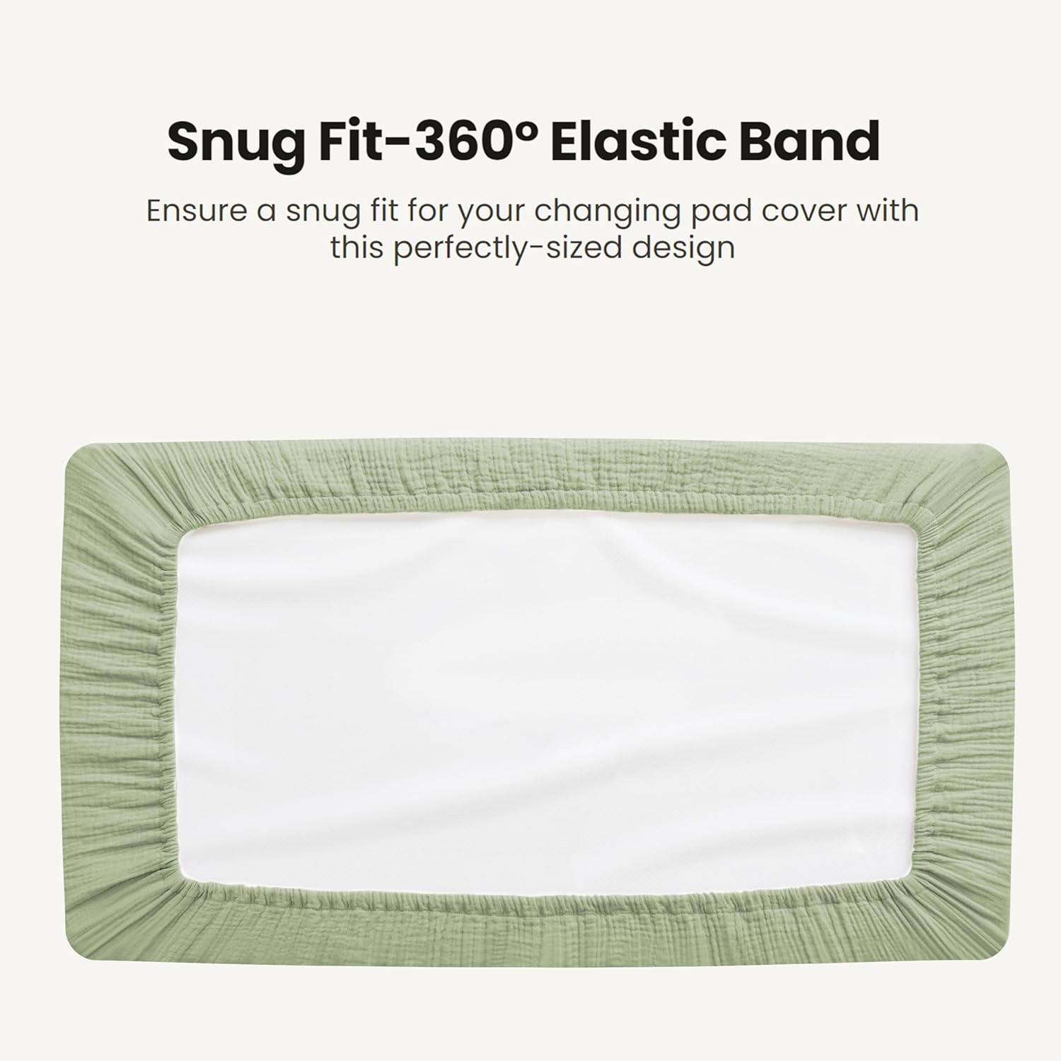 Konssy Waterproof Muslin Changing Pad Cover 2 Pack, Quilted Cotton Fitted Diaper Changing Table Cover, Soft Changing Pad Sheets for Girls Boys (Palm Paradise,Sage)